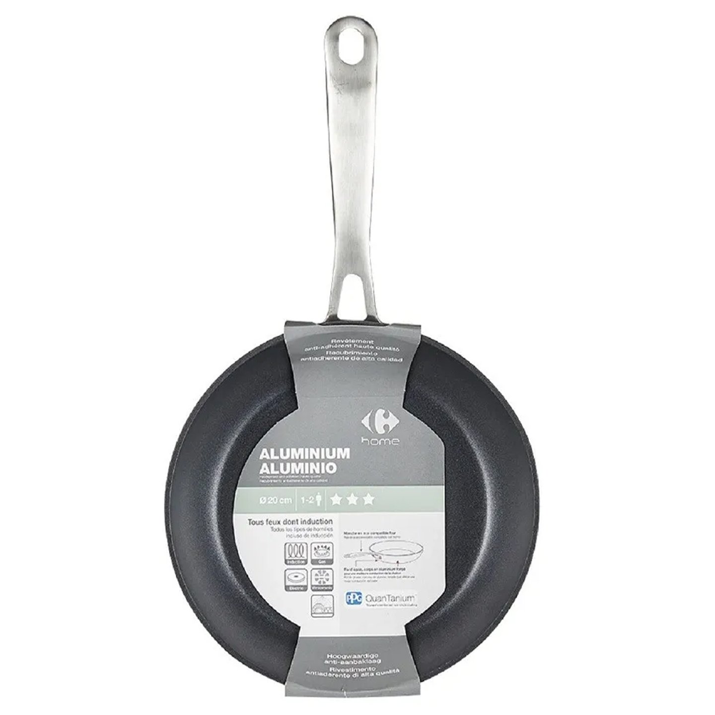 Tigaie Carrefour Home, aluminiu forjat, 20 cm, negru