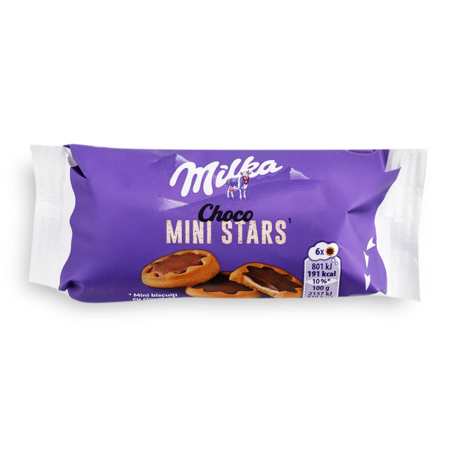 Biscuiți mini stars cu ciocolată și lapte, Choccominis, Milka 37.5 g
