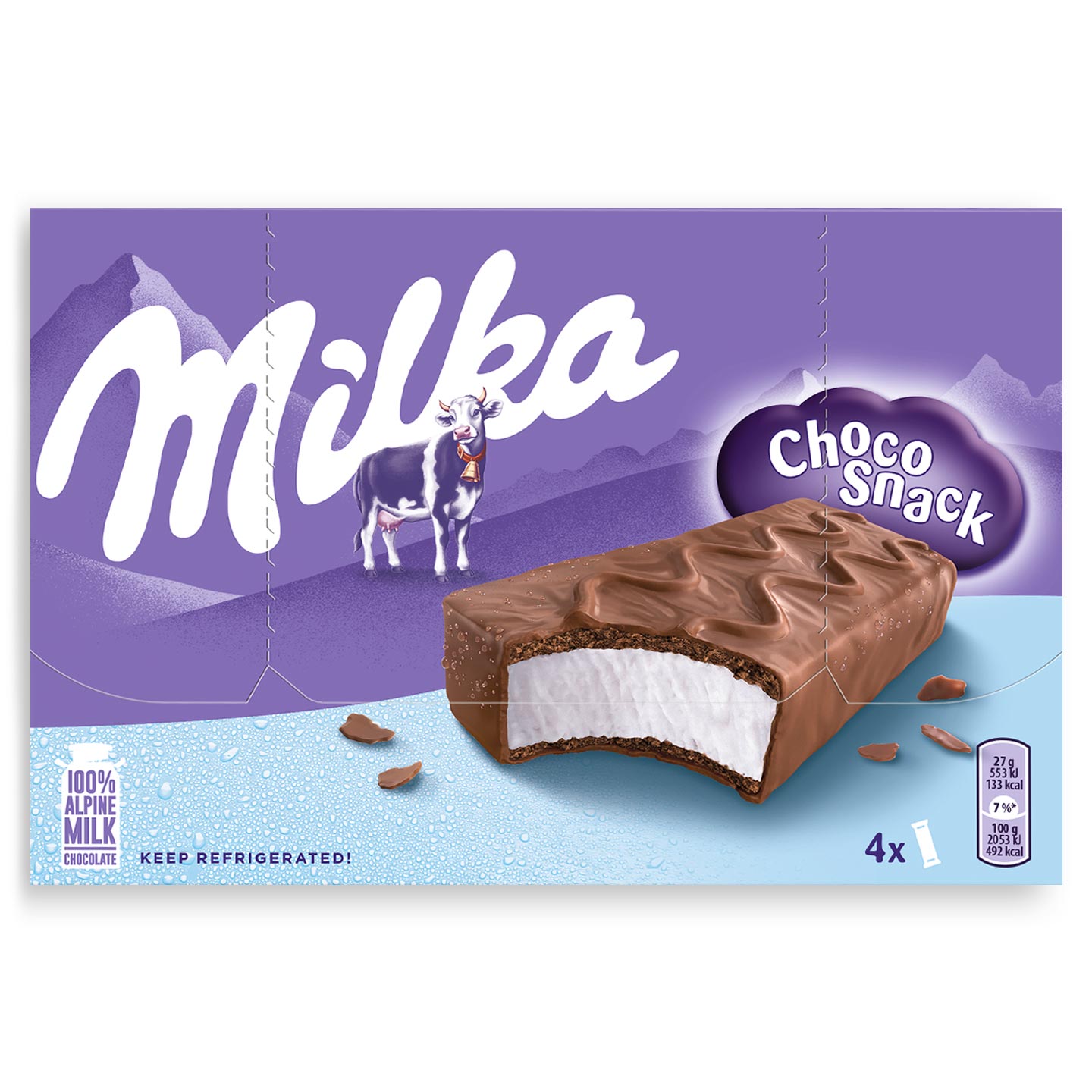 Snack cu lapte și ciocolată Milka 4x27g