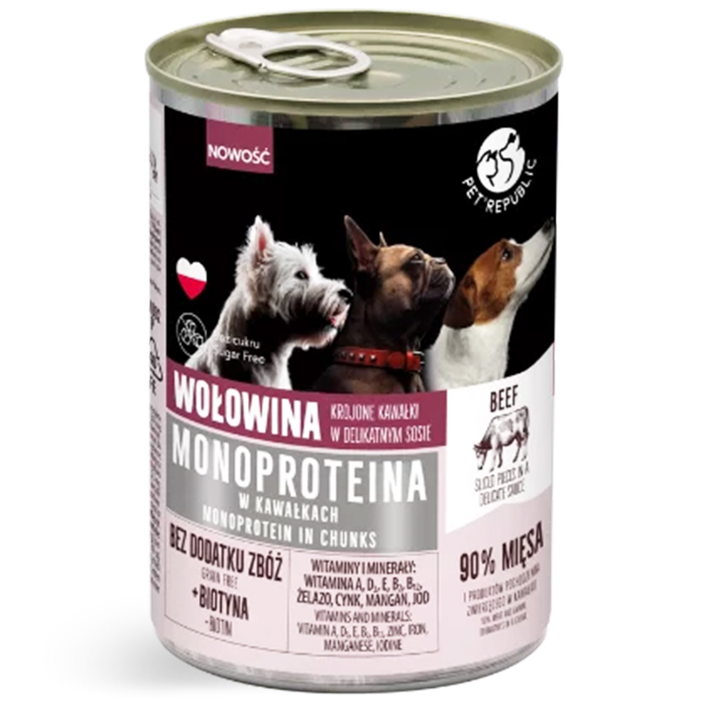 Hrană umedă pentru câini/pisici monoproteică Pet Republic 400g