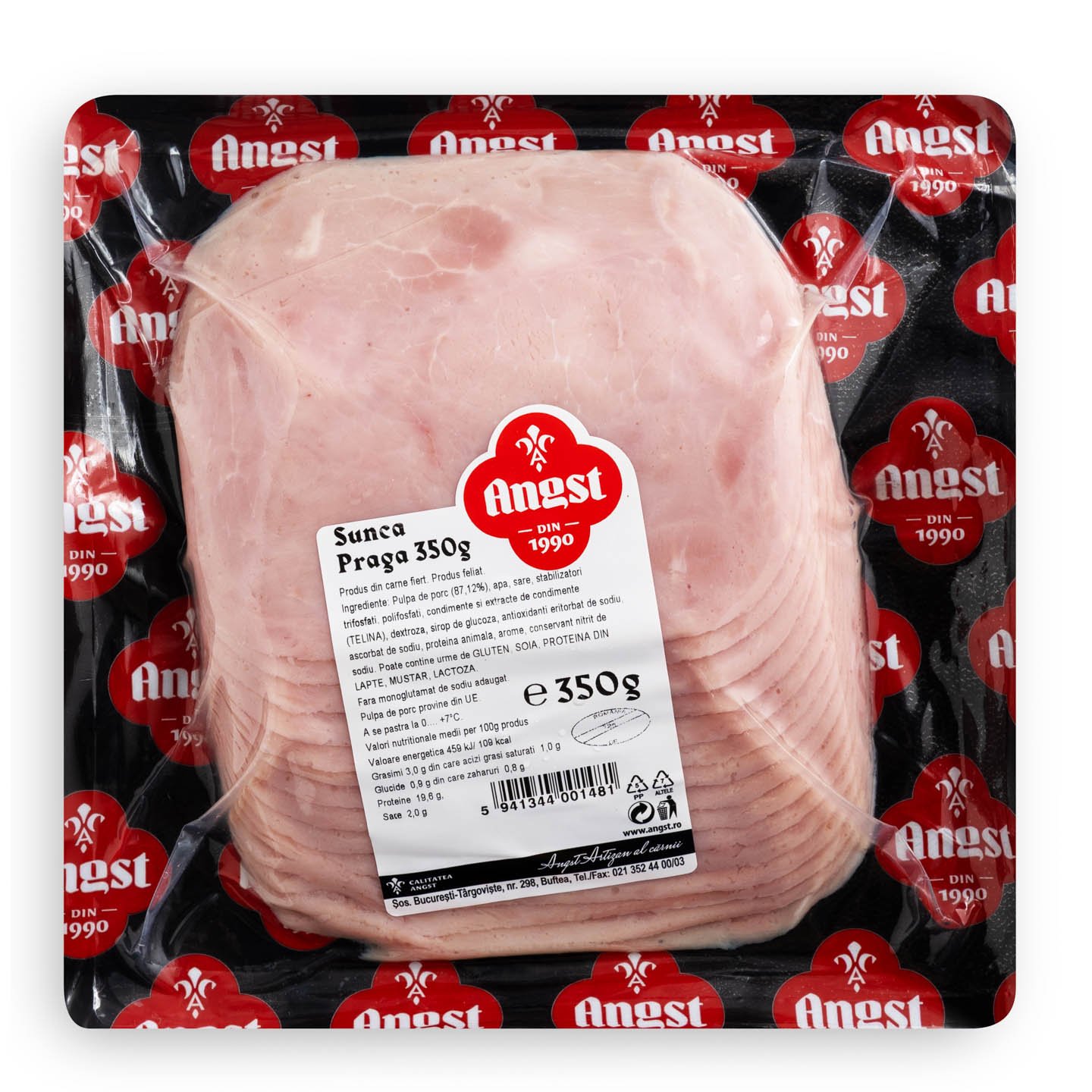 Șuncă de Praga feliata Angst 350g