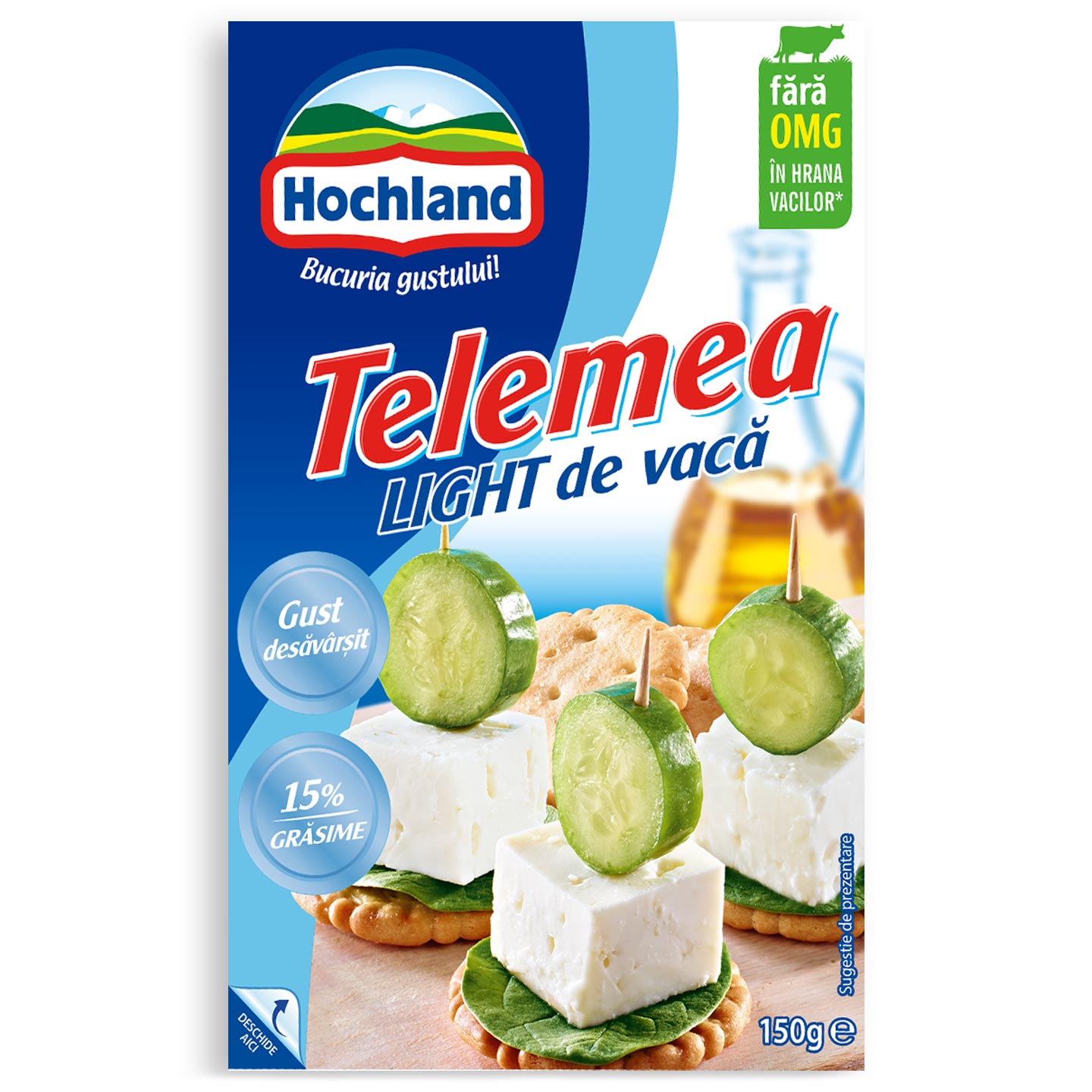 Telemea de vacă light Hochland 150g