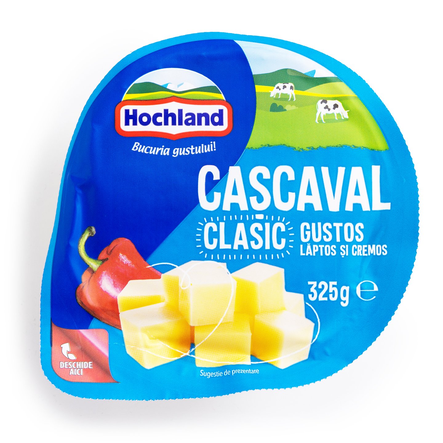 Cascaval clasic rotund Hochland 325g