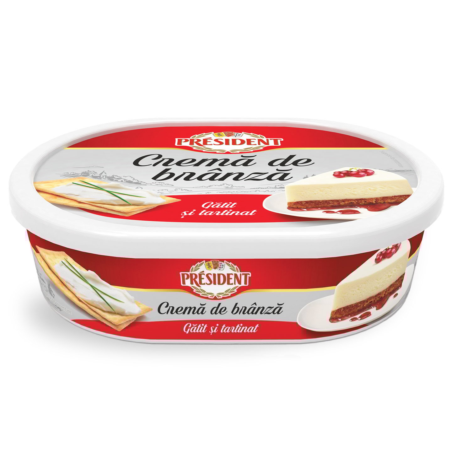 Cremă de brânză natur President 180g 