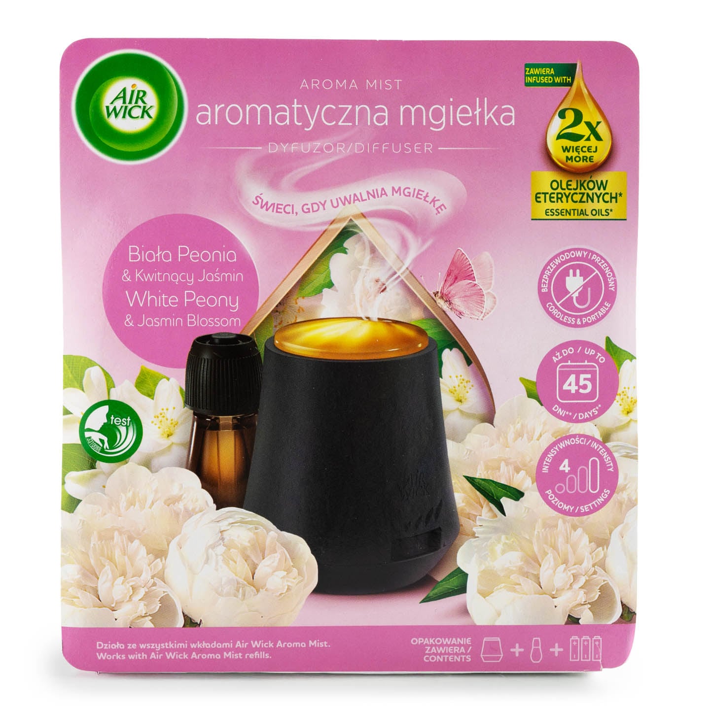 Difuzor cu uleiuri esentiale și rezervă bujor / bumbac Airwick 20ml 1buc.