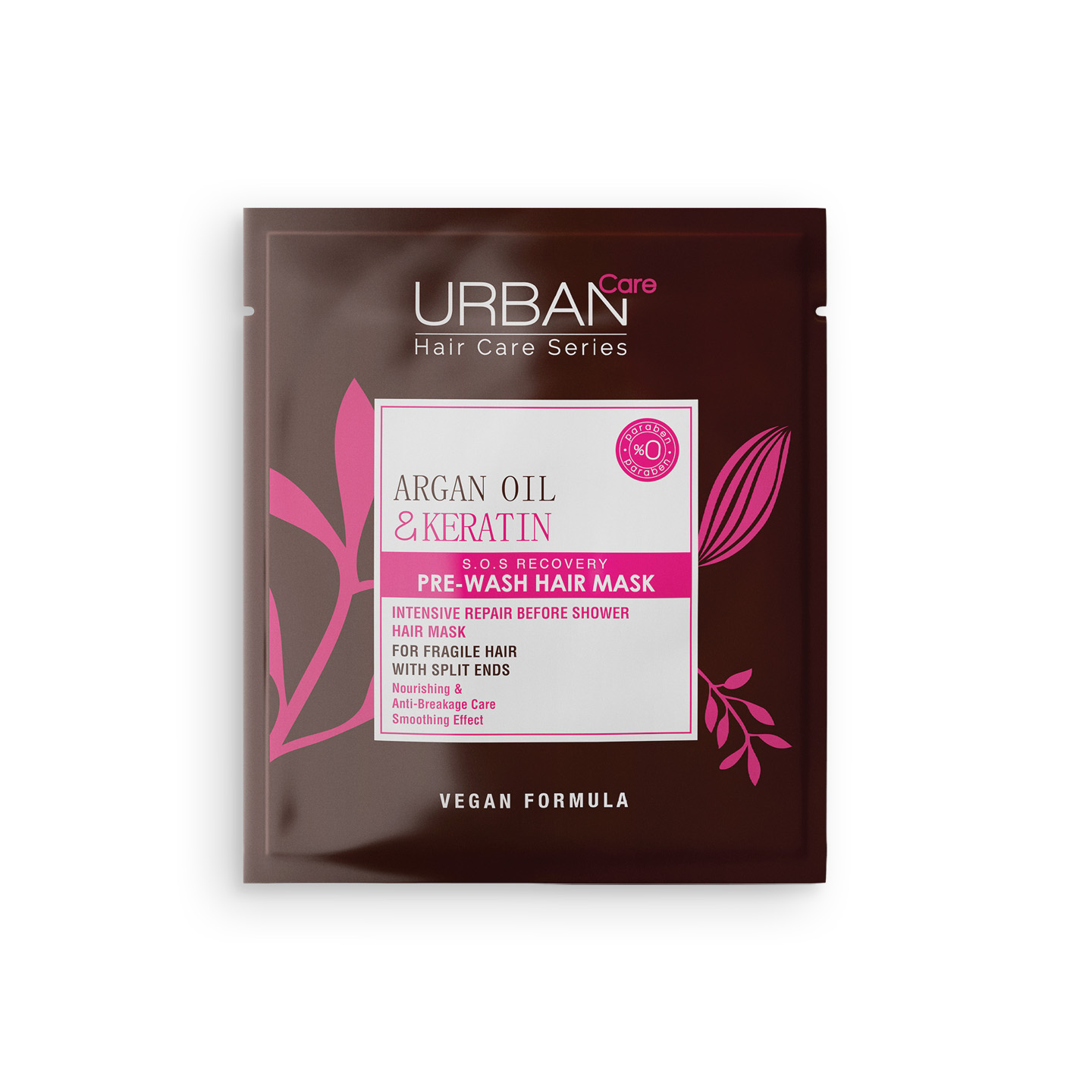 Mască pentru păr pre-șamponare cu ulei de Argan si Keratina, Urban Care, 50 ml