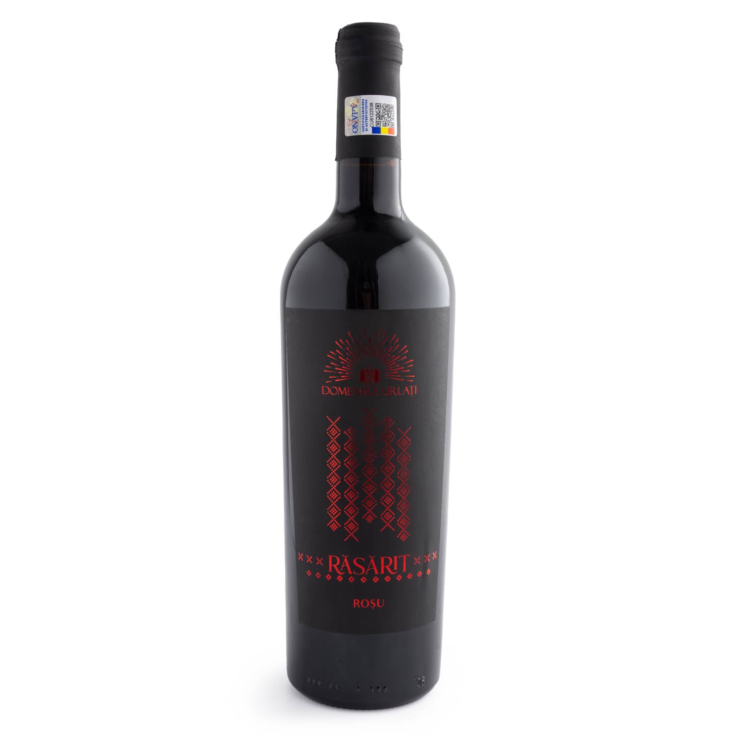 Vin roșu Domeniile Urlați Răsarit Fetească Neagră demisec, 0.75L