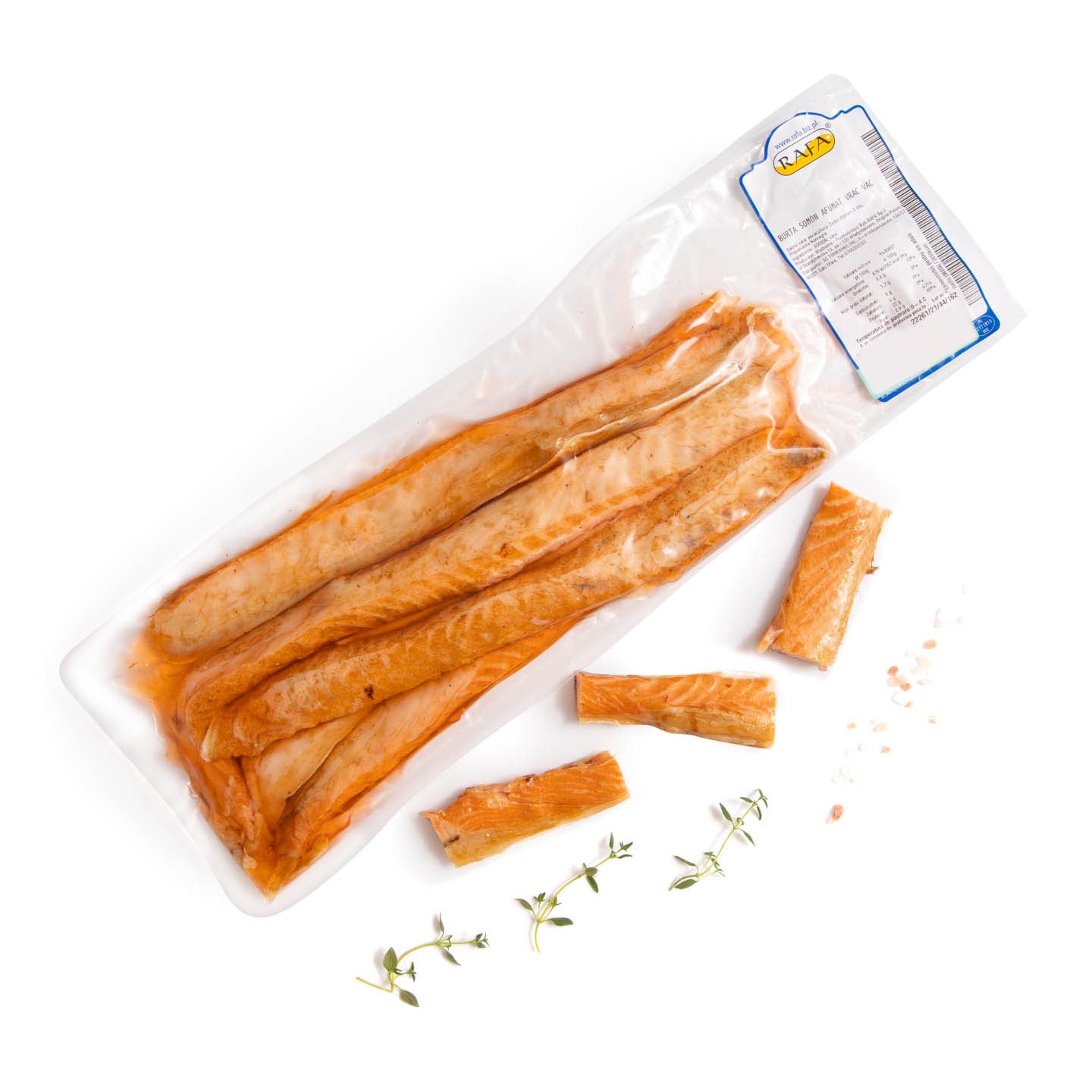 Burtă afumată de somon per 100g