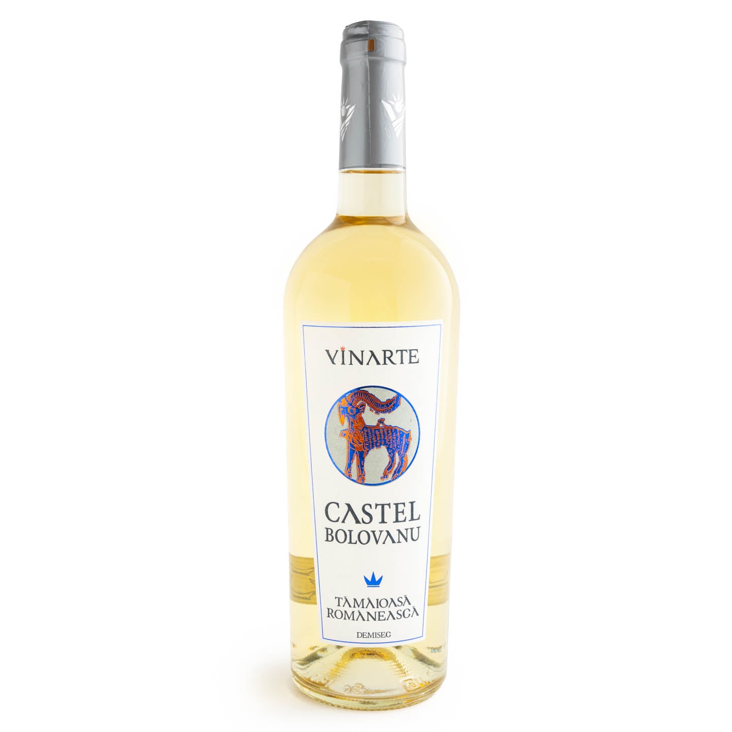 Vin alb Vinarte Castel Bolovanu, Tămâaioasă Romanească, demisec, 0.75L