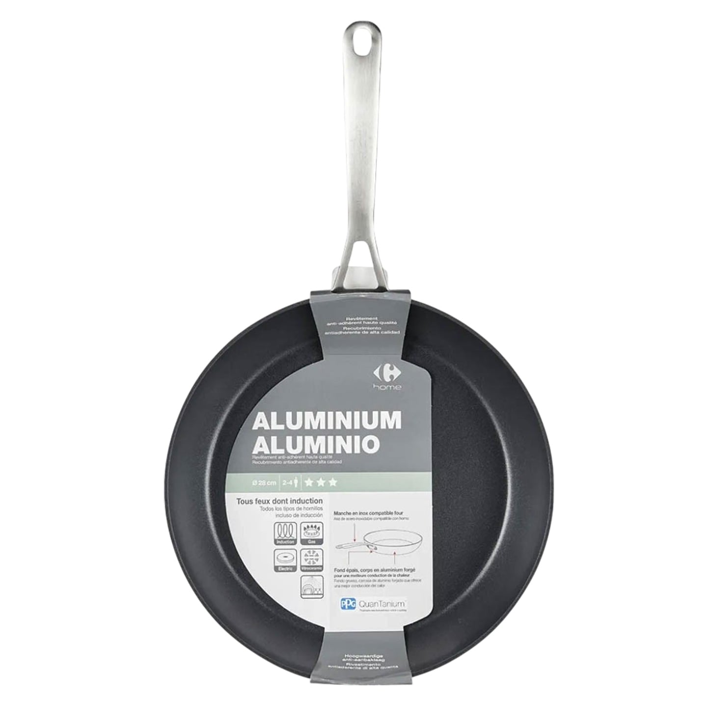 Tigaie Carrefour Home, aluminiu forjat, 28 cm, negru