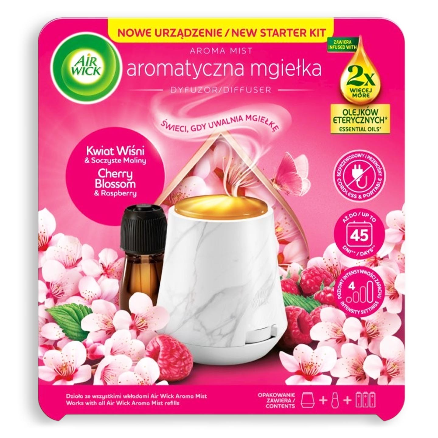 Difuzor aroma Mist Kit cireșe și zmeură Air Wick 20ml