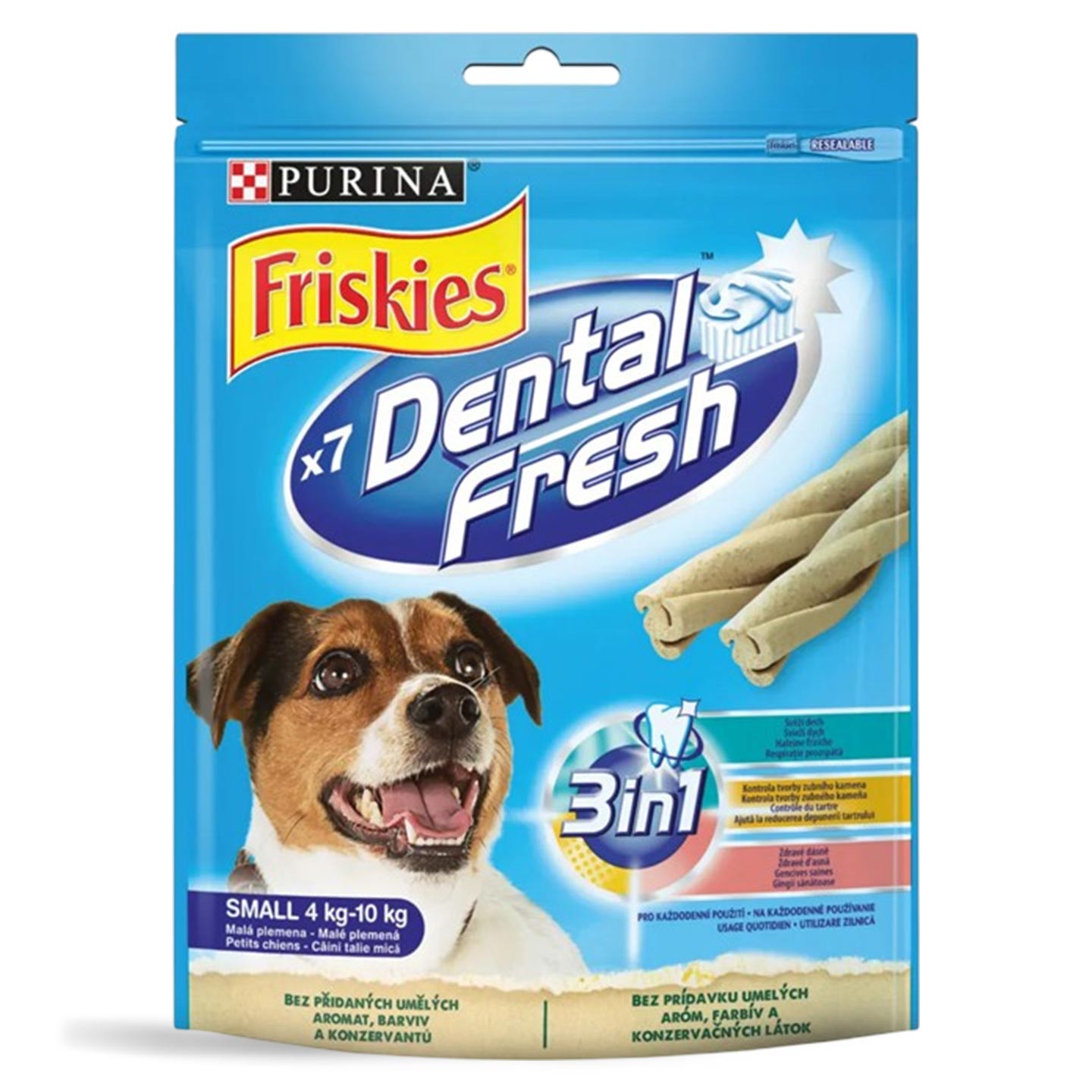Recompense pentru câini de talie mică, Friskies Dental Fresh  110g