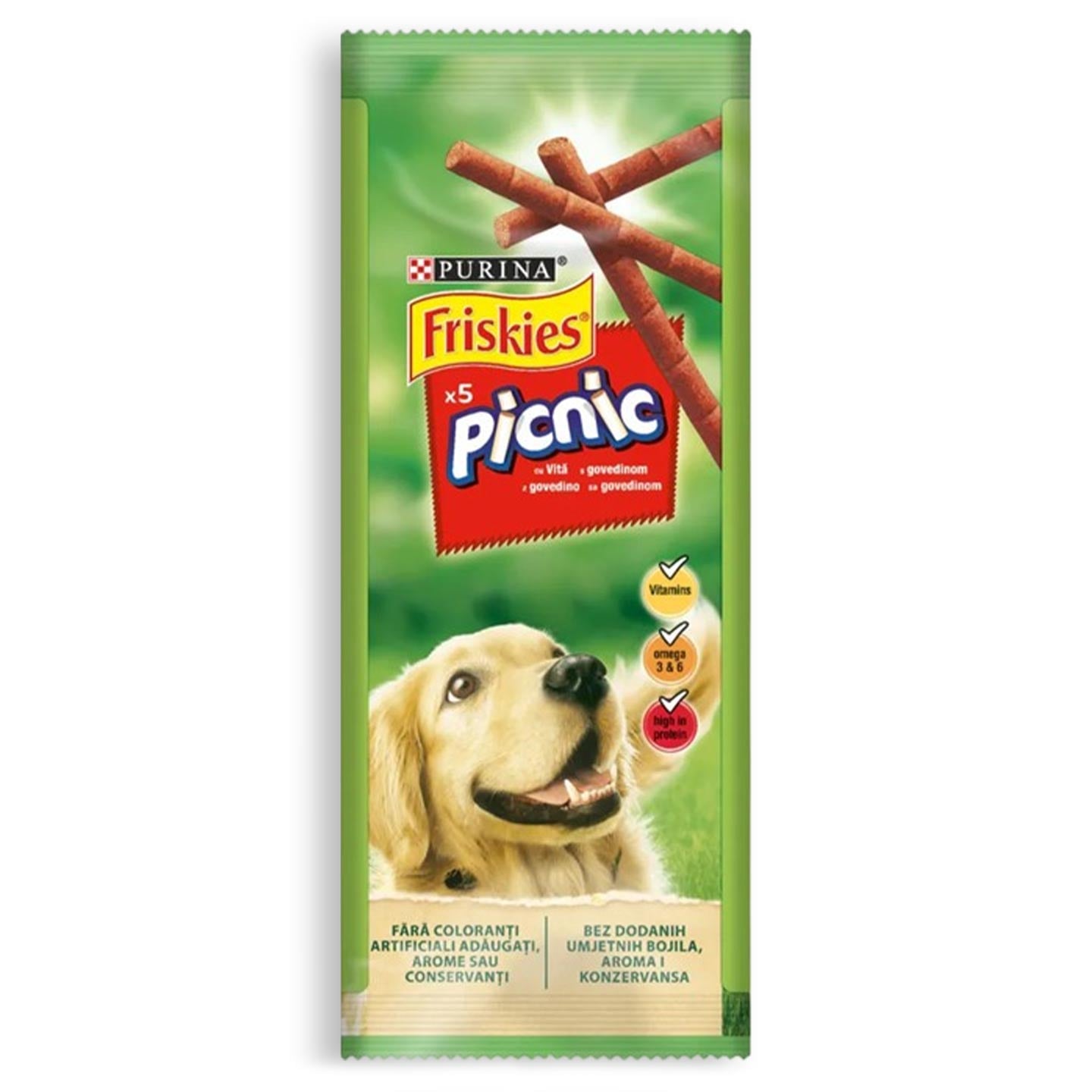 Recompense pentru câini cu vită Friskies Picnic , 42g
