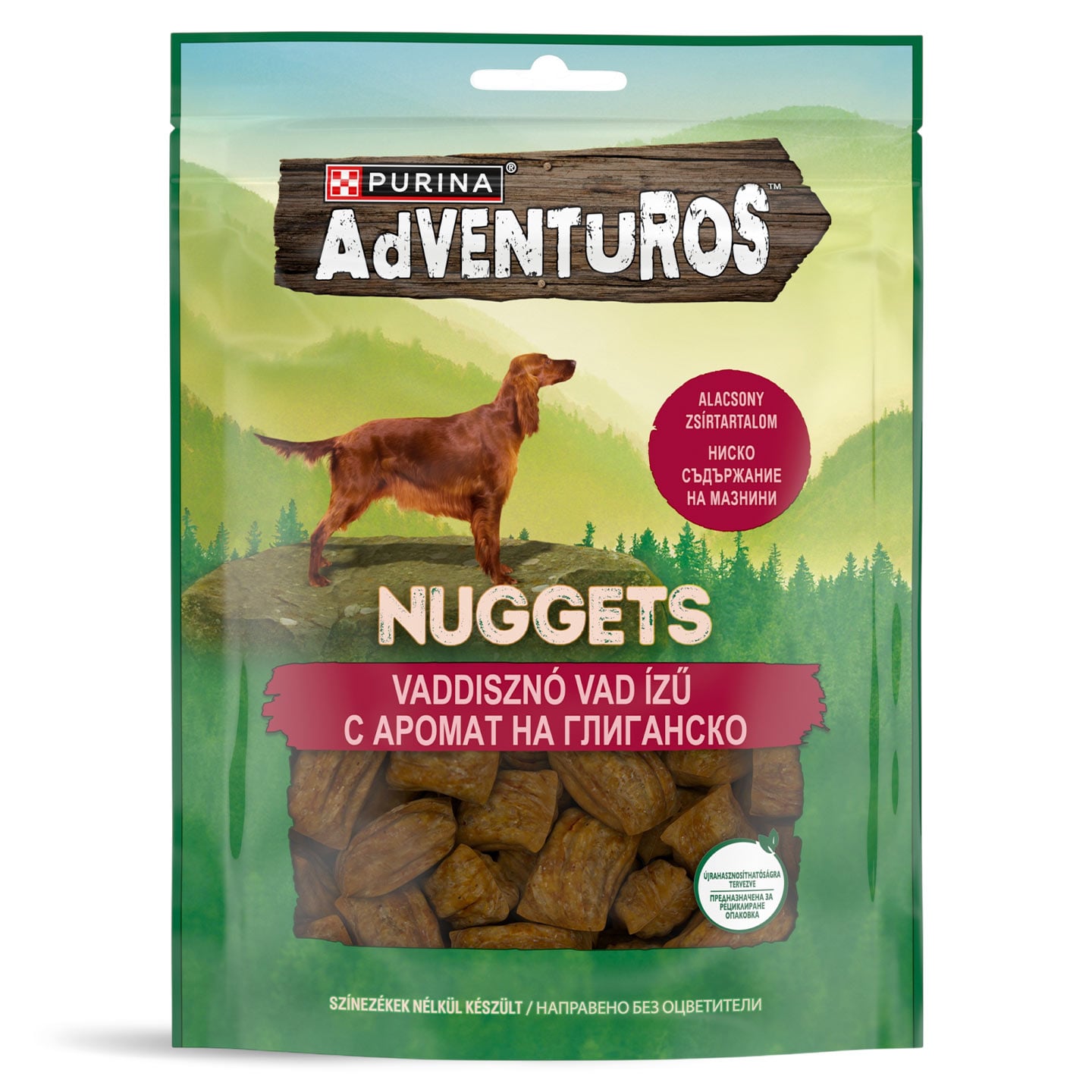 Recompense pentru câini nuggets cu aroma de mistreț sălbatic, Adventuros Purina, 90g