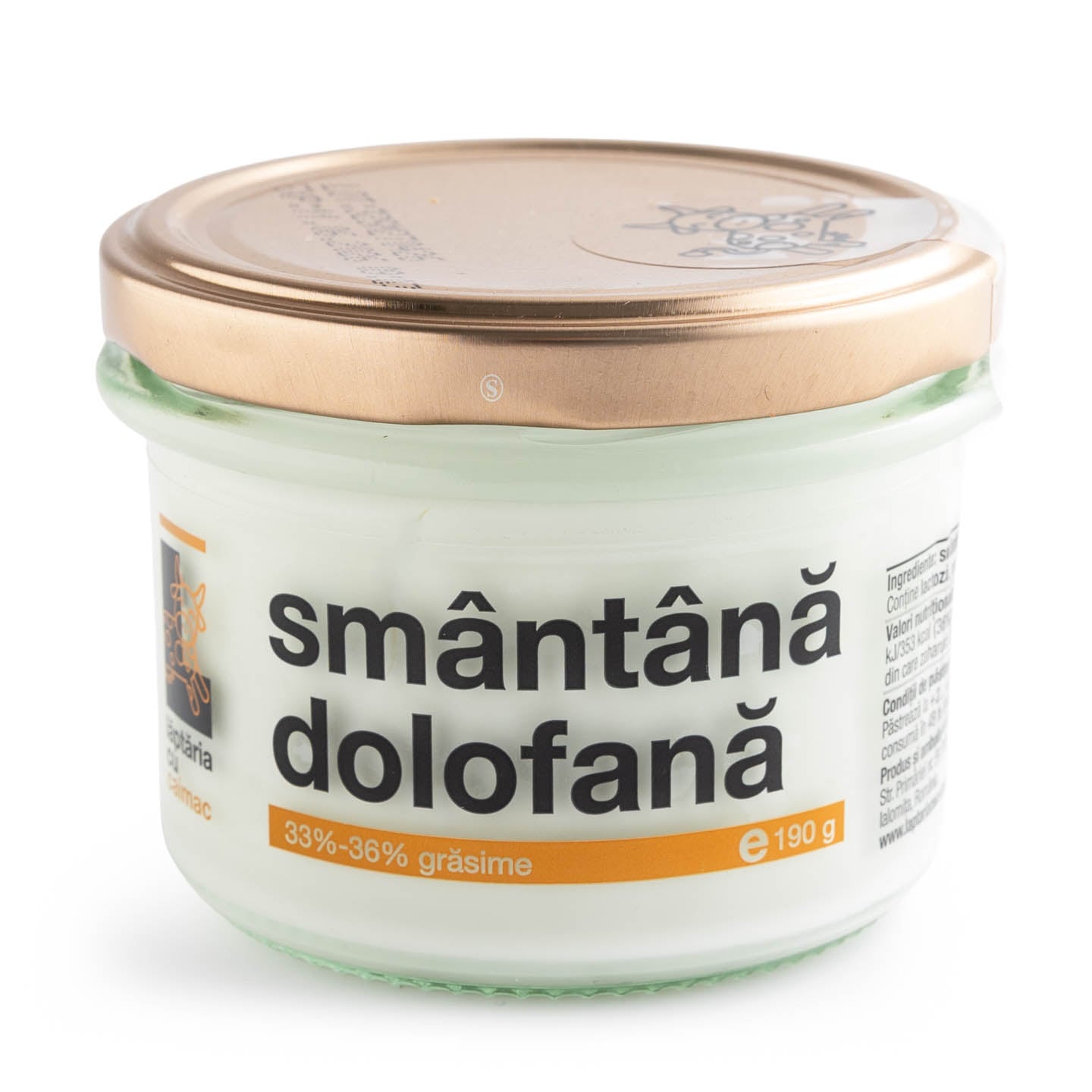 Smântână dolofană 33-36% grăsime Laptaria cu Caimac 190 g