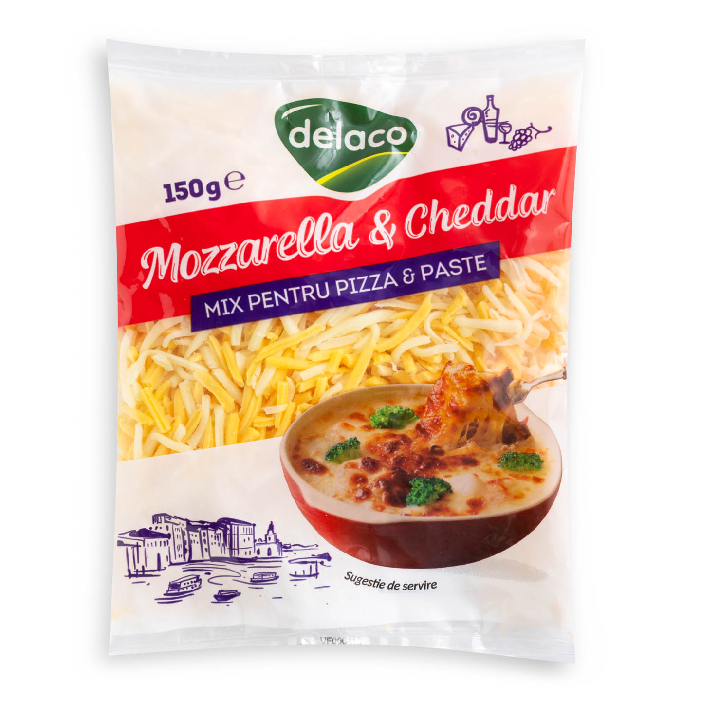 Mix Cheddar și Mozzarella Delaco 150g 