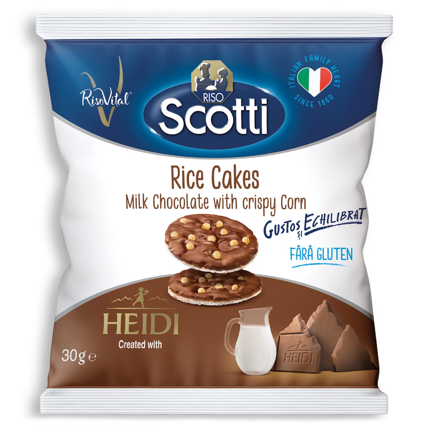 Mini Chips orez cu ciocolată Riso Scotti 30g  