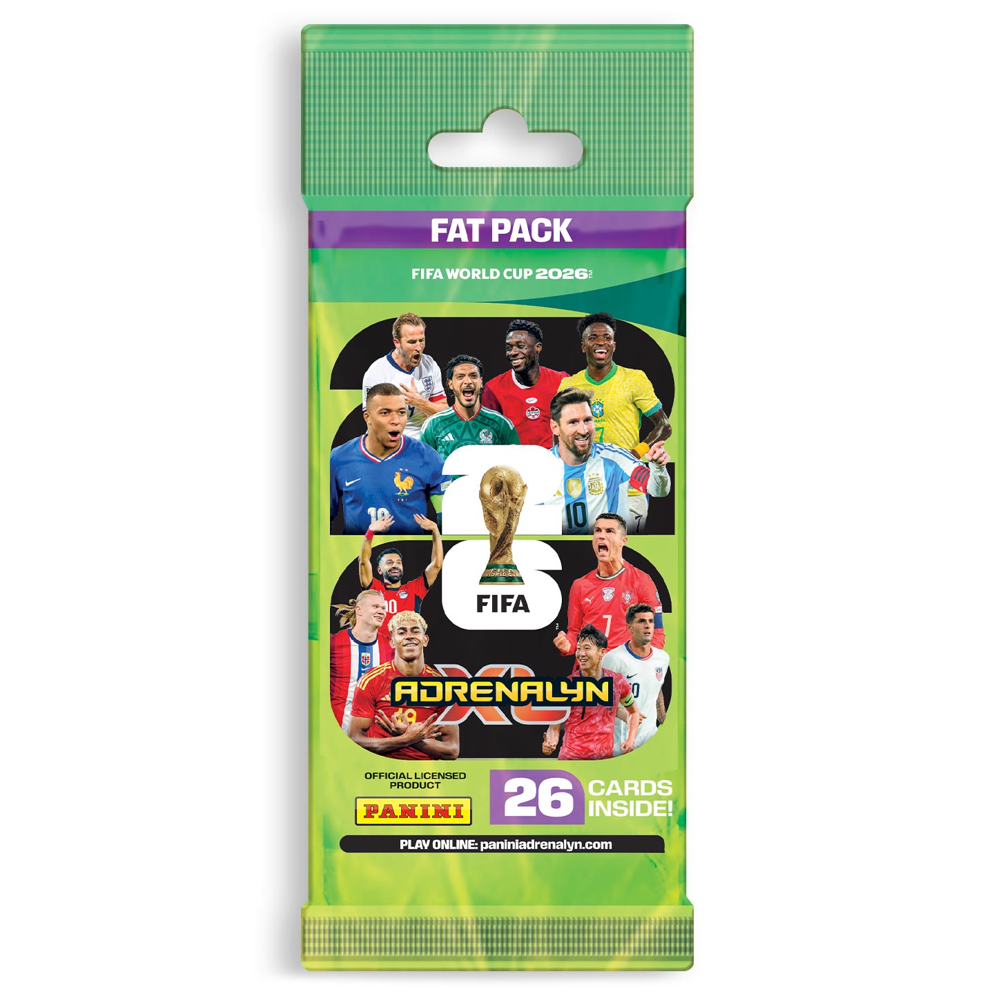 Pachet Fat Pack FIFA World Cup 2026 Adrenalyn XL Panini 26 cartonașe 