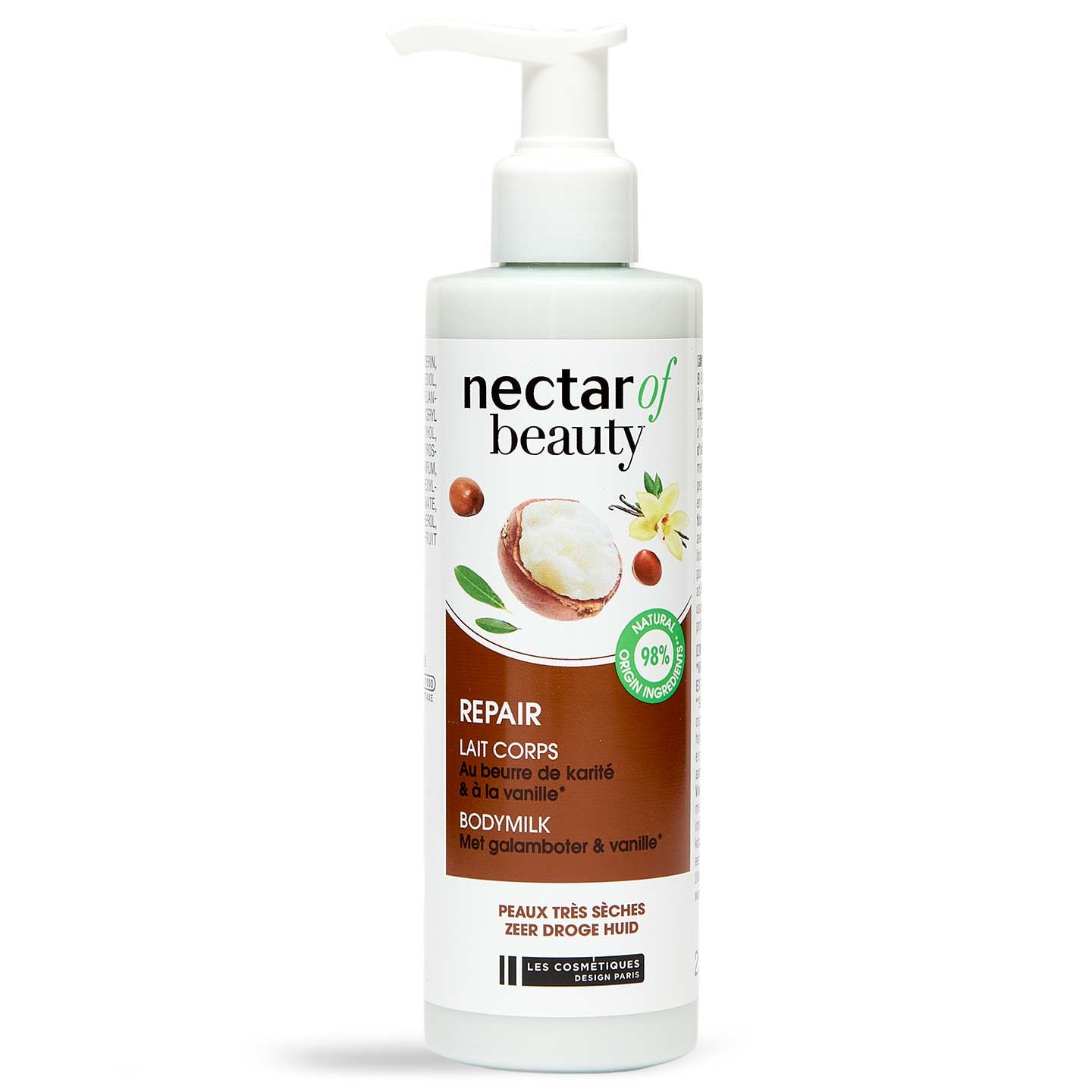 Lapte de corp cu unt de Shea și vanilie, Les Cosmetiques 250ml