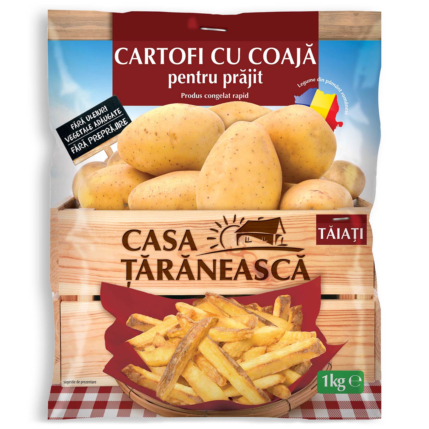 Cartofi cu coajă pentru prăjit Casa Țărănească 1kg