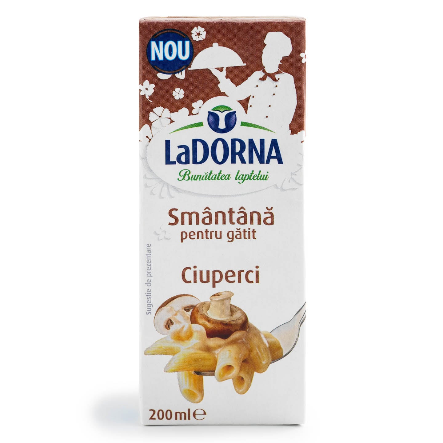 Smântână UHT pentru gătit cu ciuperci / brânză 15% grăsome LaDorna 200ml