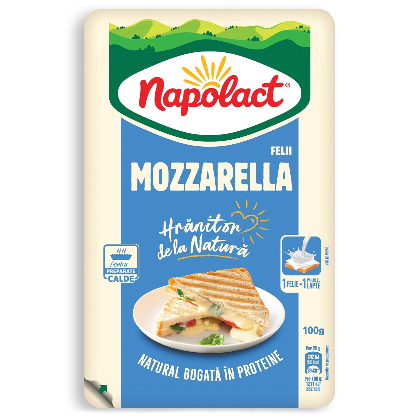 Mozzarella felii Napolact 100g 