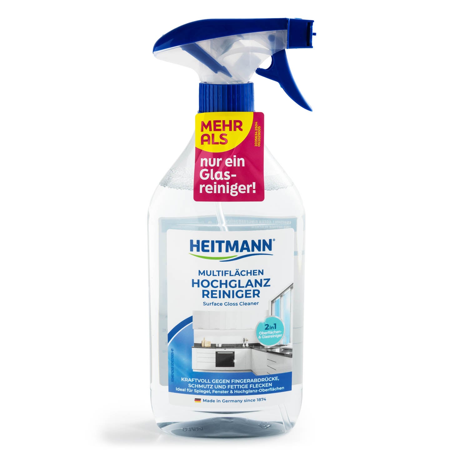 Spray curățare și lustruire pentru geam, oglinzi, sticlă și suprafețe lucioase, 500 ml, Heitmann