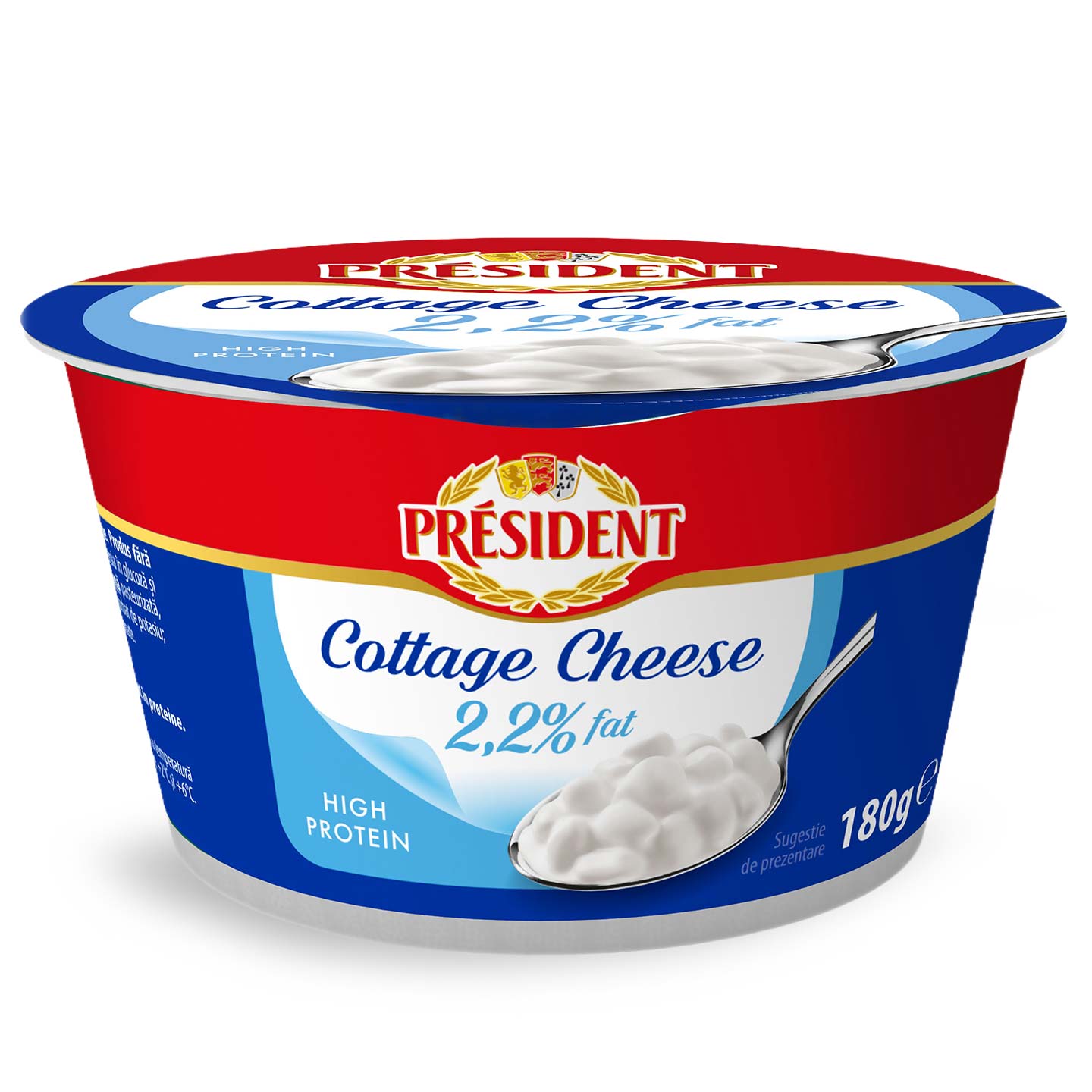 Brânză Cottage Cheese, 2.2% grăsime, President 180g