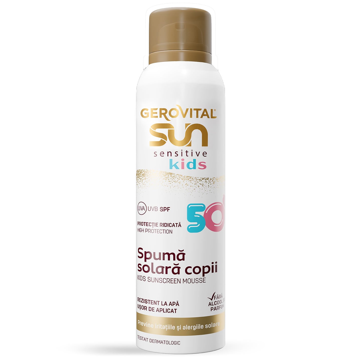 Spumă cu protecție solară pentru copii SPF 50, Gerovital Sun Sensitive Kids 150 ml