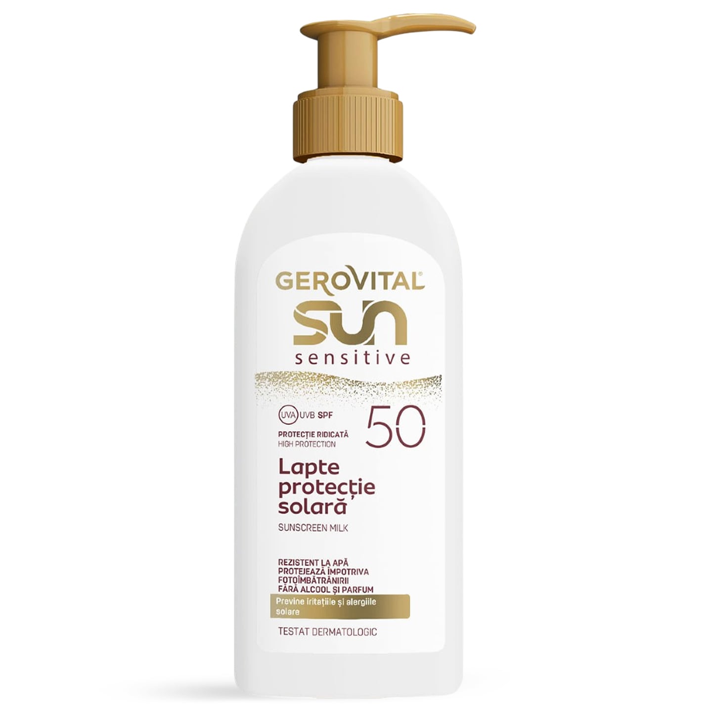 Lapte de corp cu protecție solară SPF 50, Gerovital Sun Sensitive 200 ml