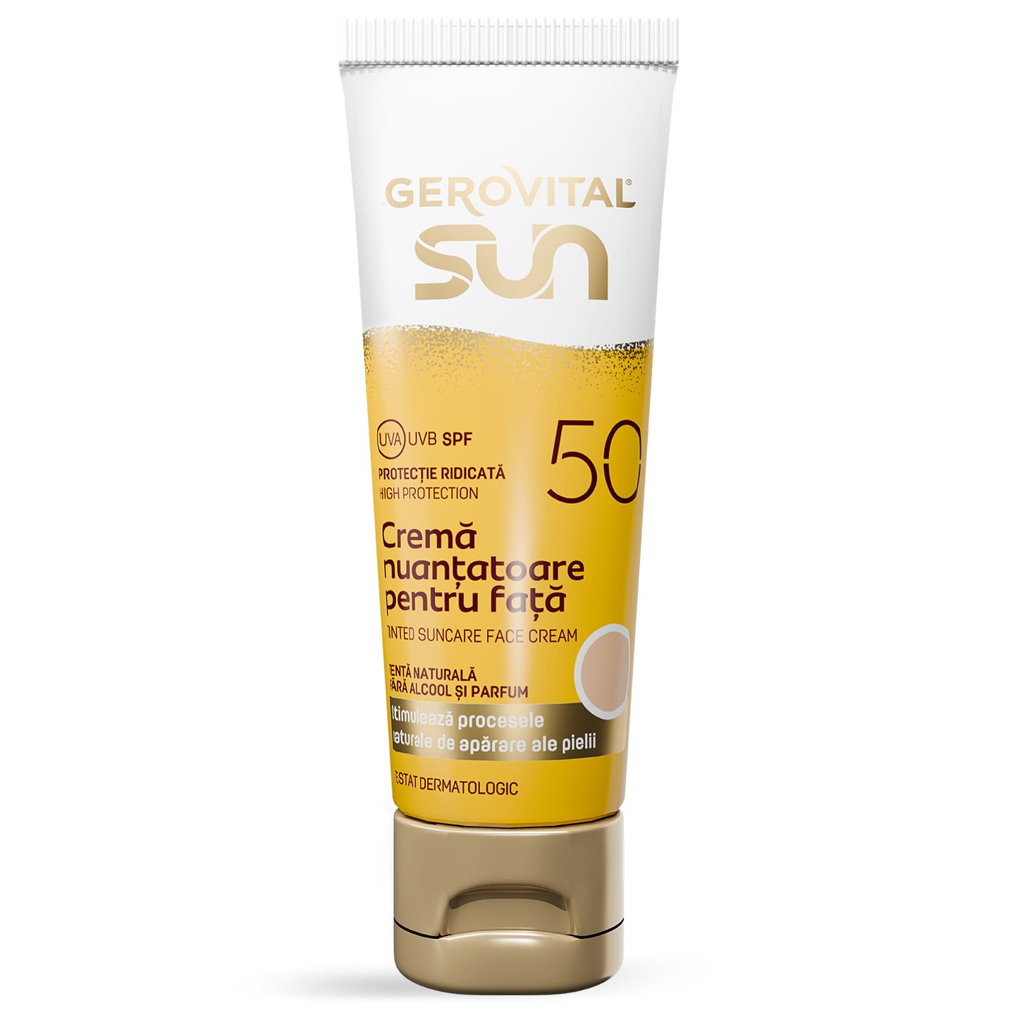 Cremă nuanțatoare pentru față cu SPF 50, Gerovital Sun 50 ml