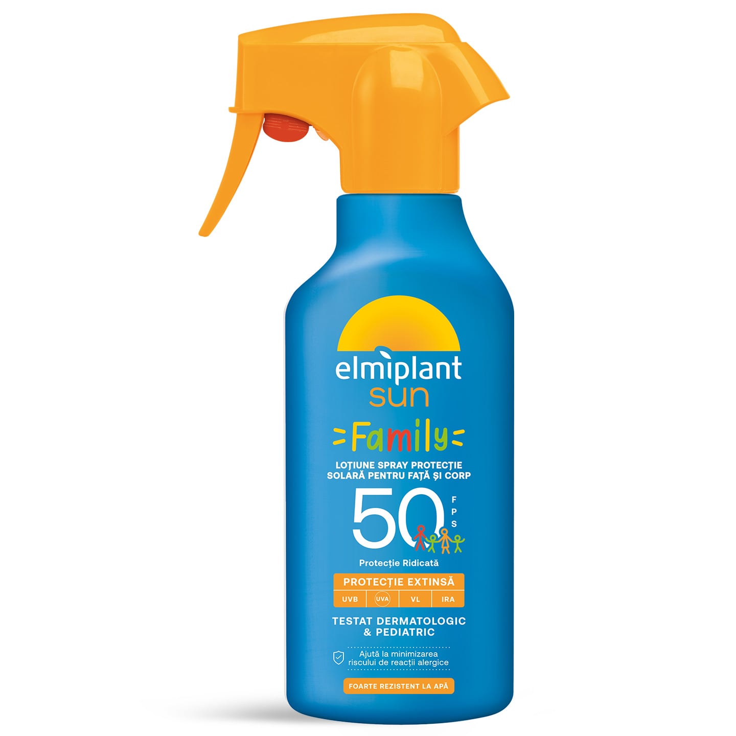 Loțiune spray protecție solară pentru față și corp SPF 50, Elmiplant Sun 270ml