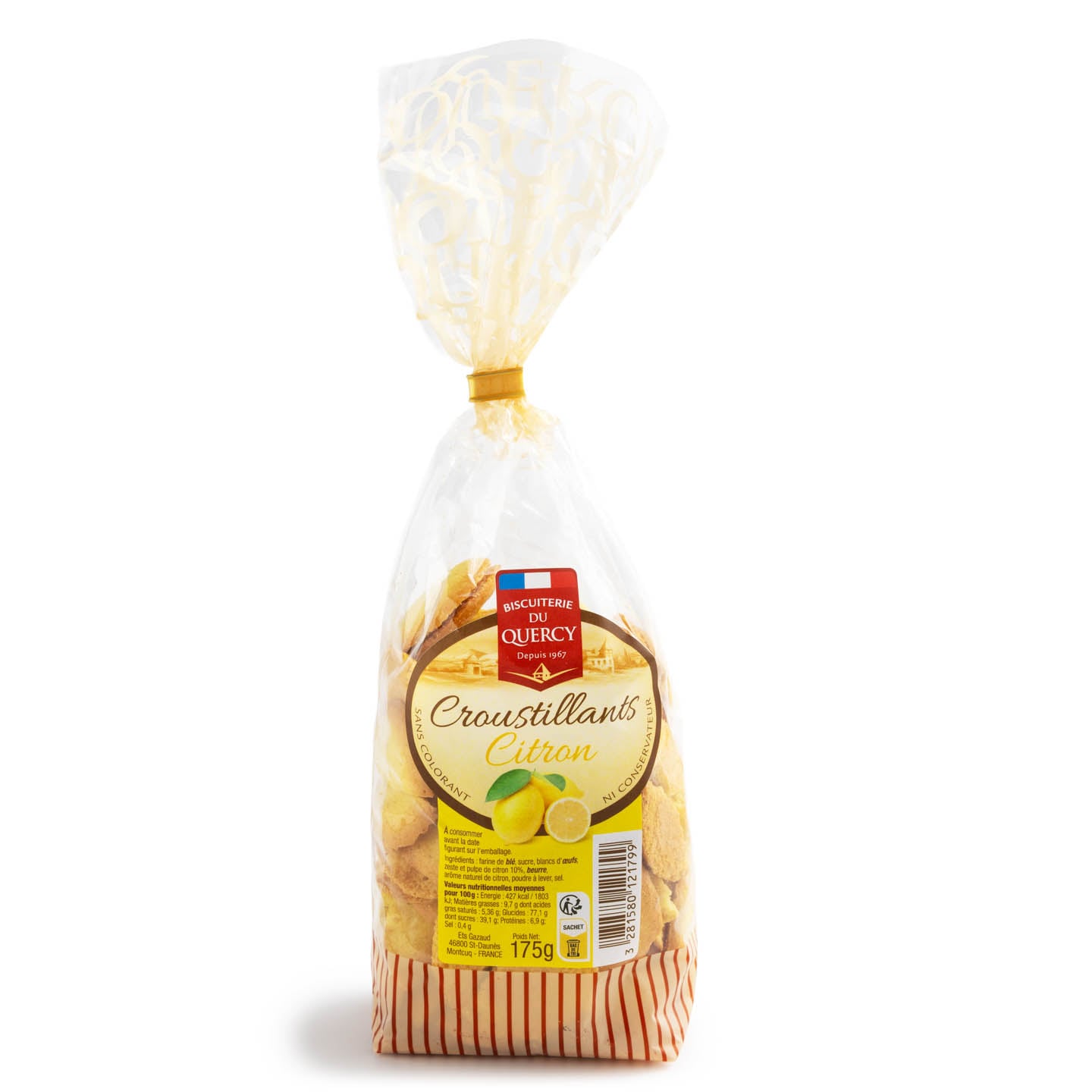 Biscuiți crocanți cu lămâie / zemură Biscuiterie du Quercy 175g