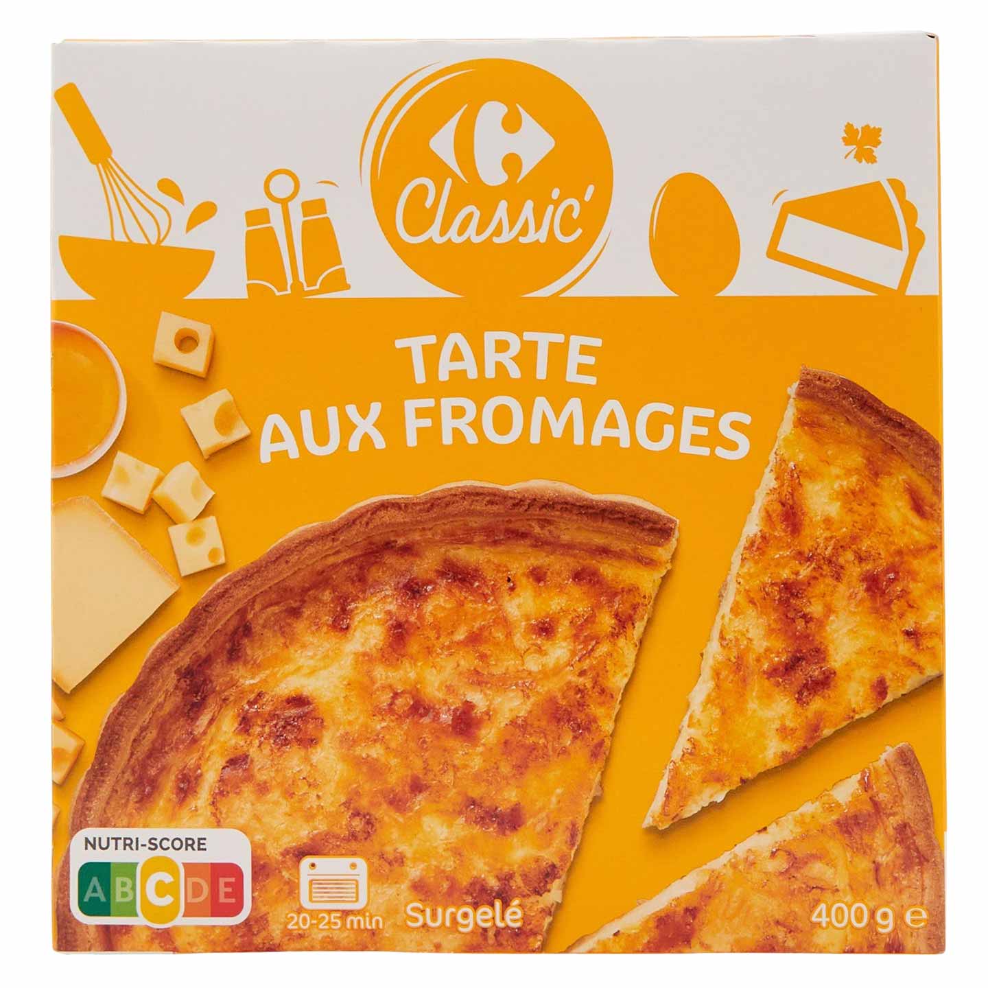 Tartă cu 3 sortimente de brânză Carrefour Classic 400g