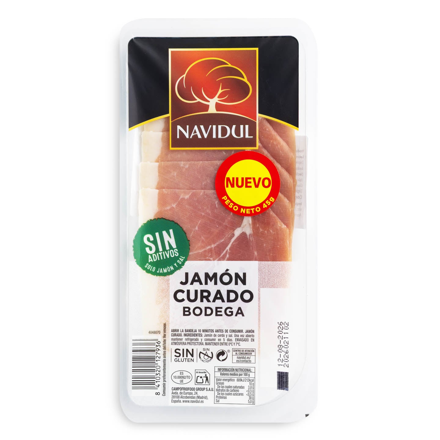 Jamon Curado Navidul 45g