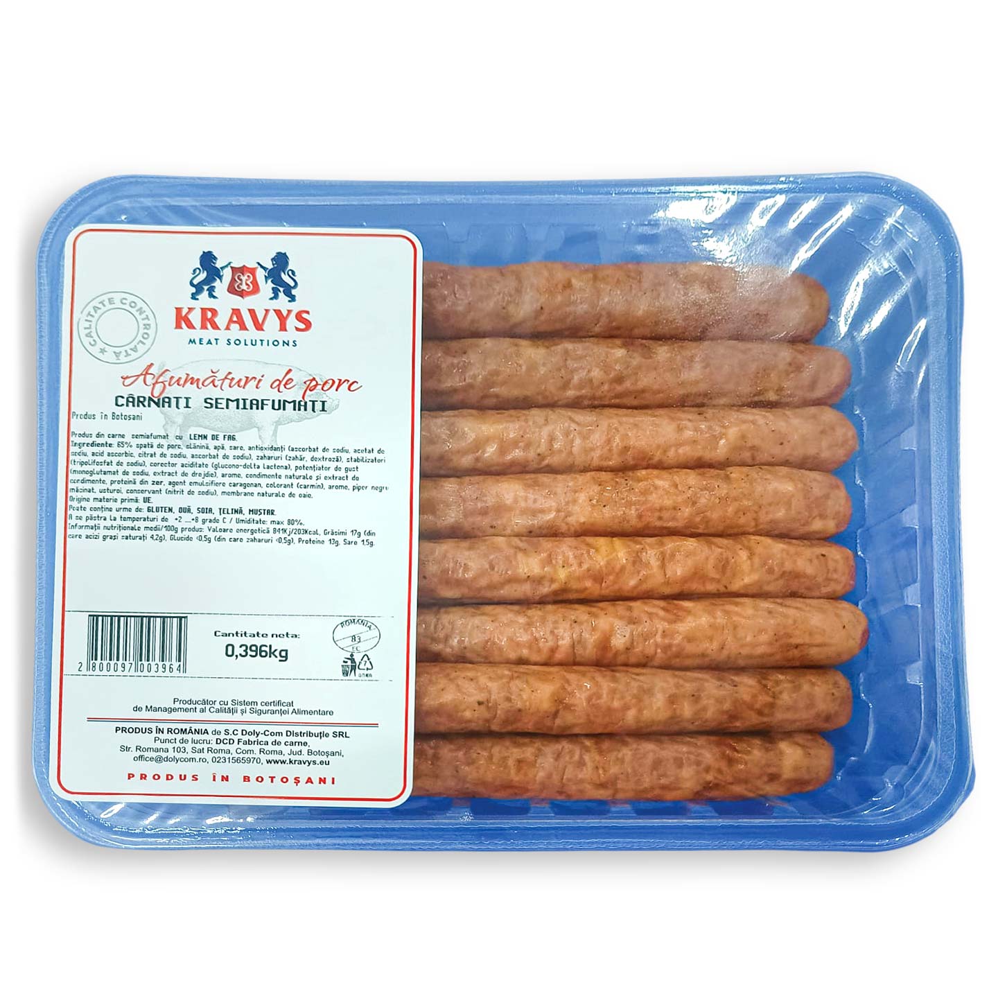 Cârnați grill ușor afumați Kravys 400g