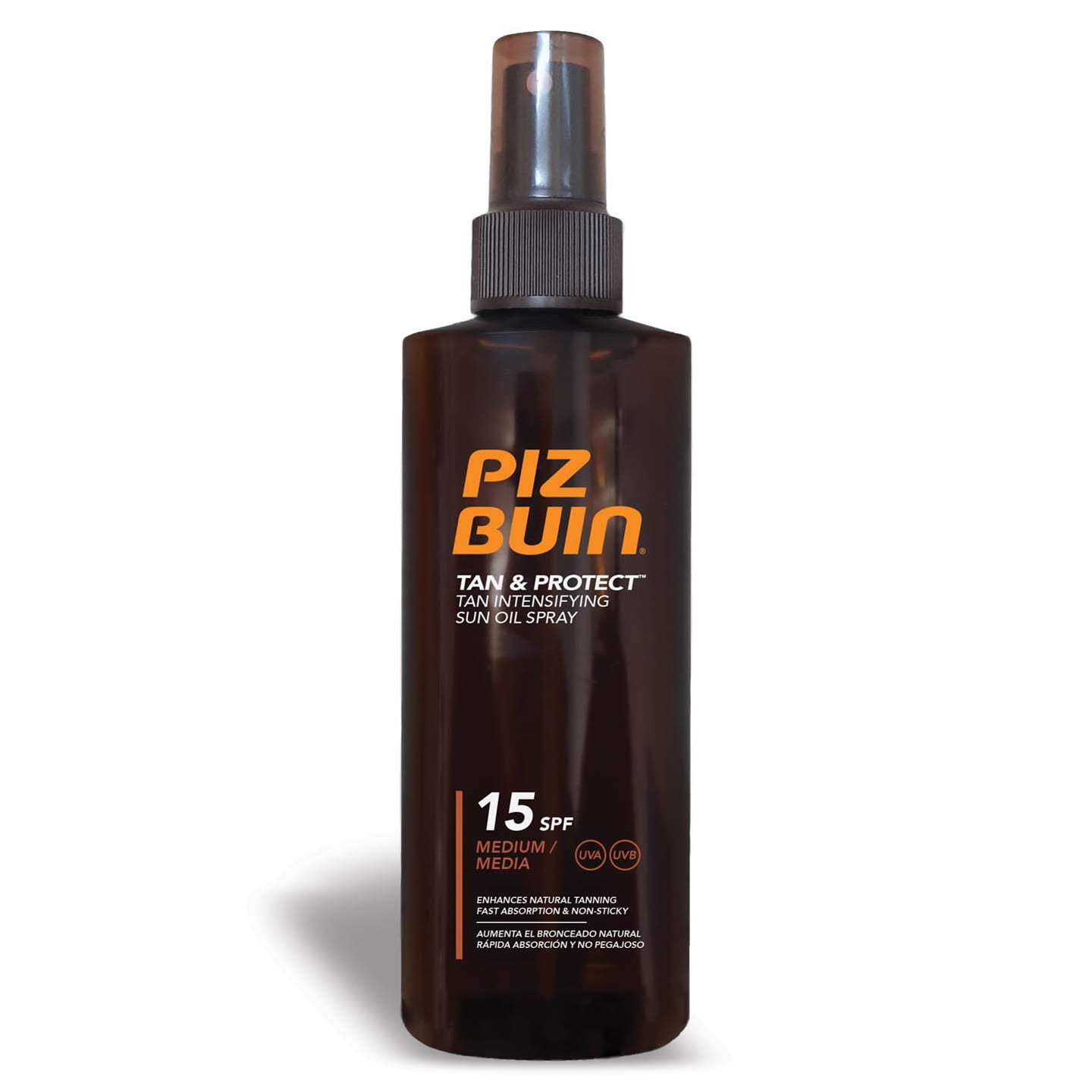 Ulei spray pentru bronzare accelerată și protecția bronzului Piz Buin, SPF 15, 150 ml