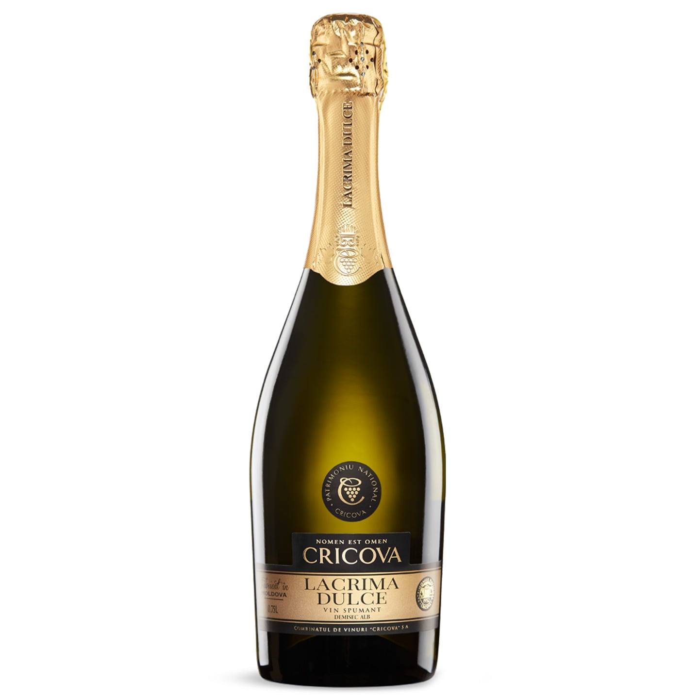 Vin spumant alb Cricova Lacrima Dulce, Demisec 0.75L