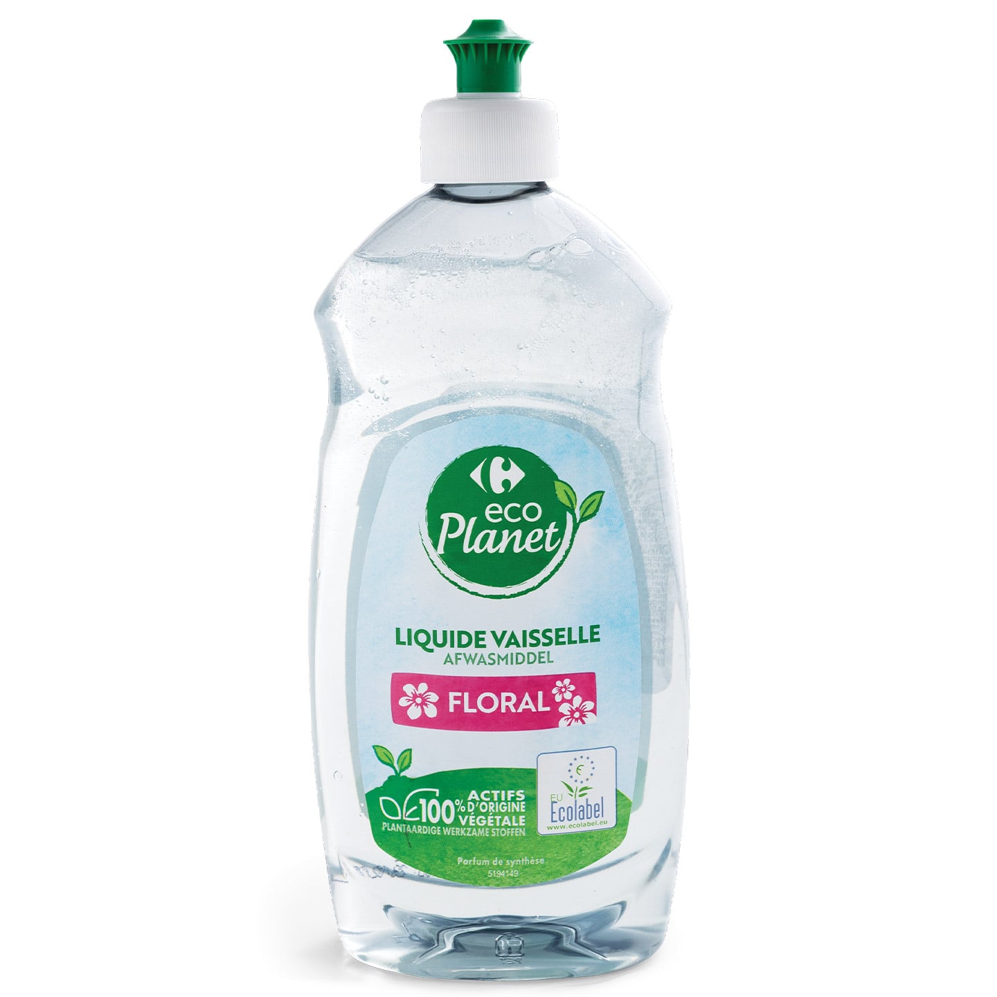 Detergent lichid de vase Floral Carrefour Eco Planet, 500ml