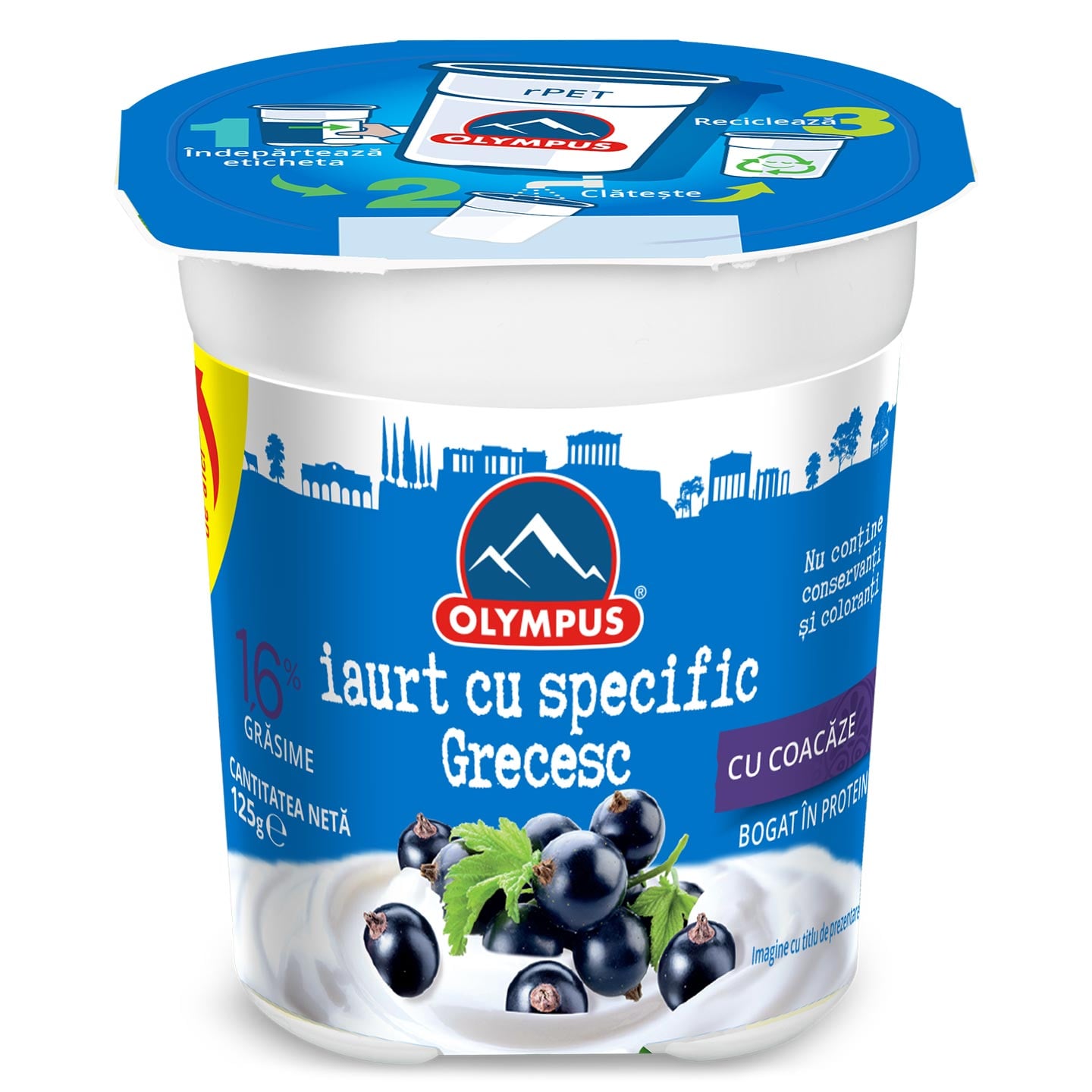 Iaurt cu specific grecesc cu coacăze Olympus 125g