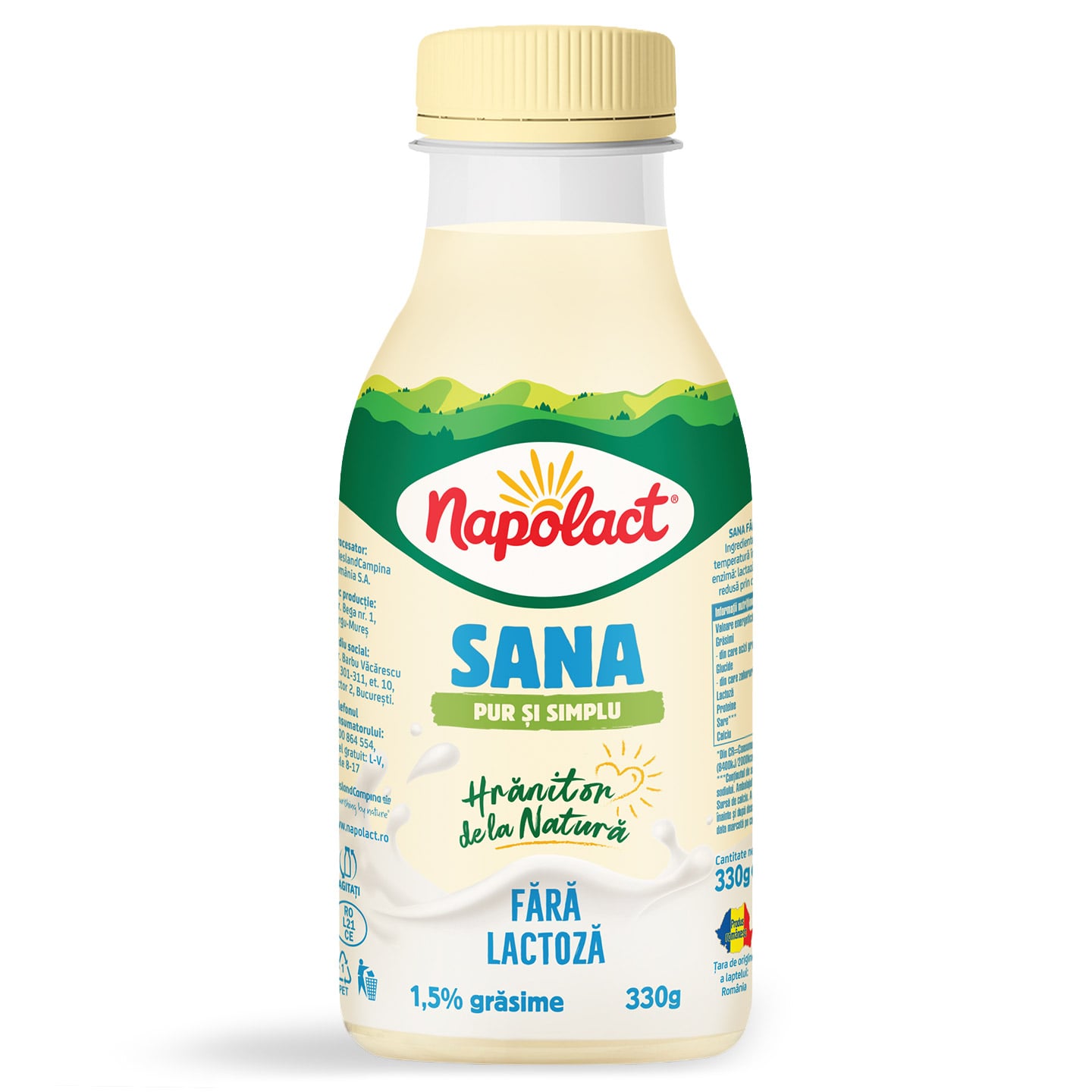 Sana / Chefir fără lactoză cu 1,5% grăsime Napolact 330g