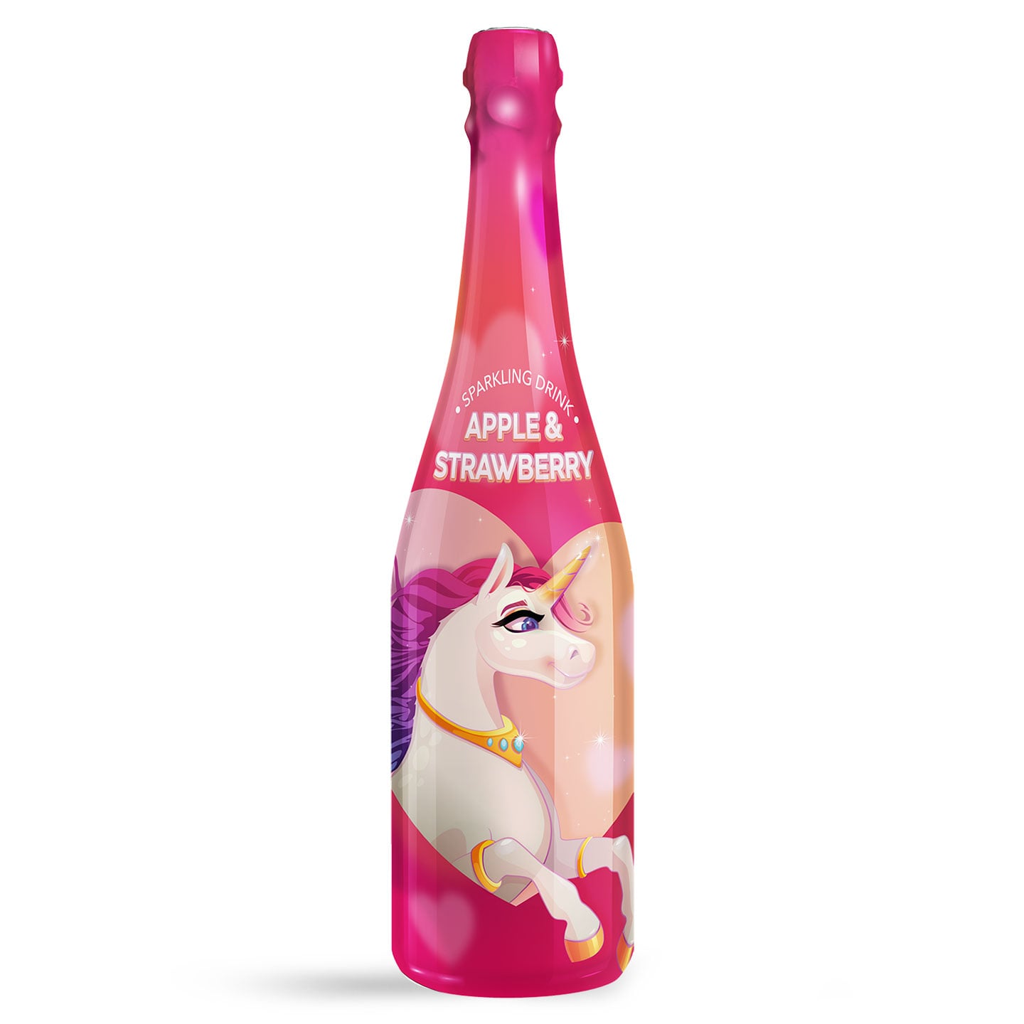 Băutură carbogazoasă măr-căpșune Unicorn pink 0.75L 