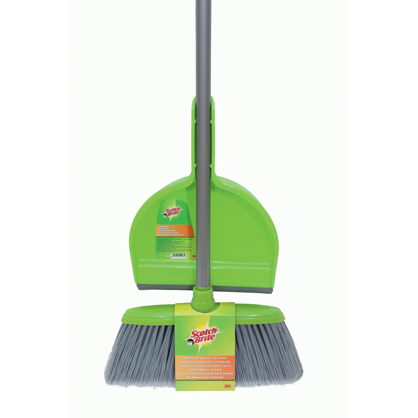 Matură exterior cu mâner ergonomic+făraș, Scotch-Brite