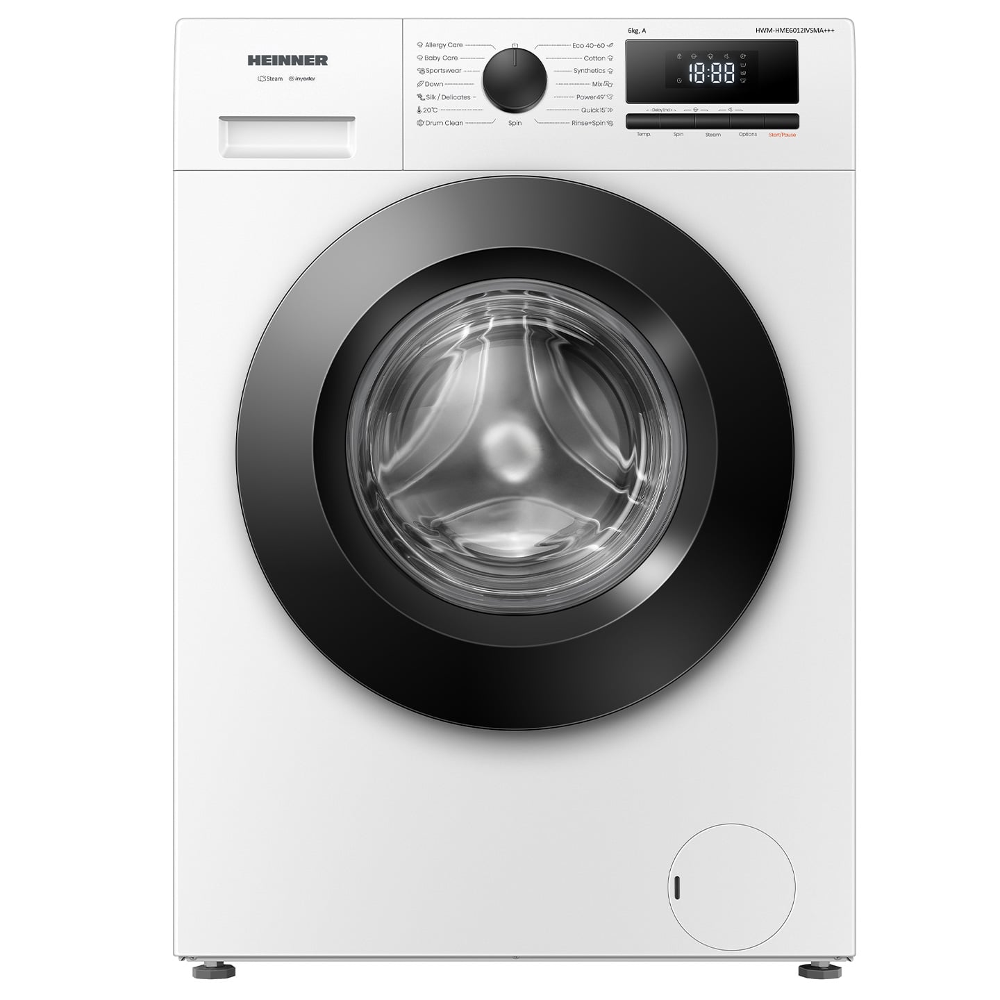 Mașină de spălat rufe slim Heinner HWM-HME6012IVSMA+++, 6 kg, 1200 rpm, clasa A, 15 programe, alb