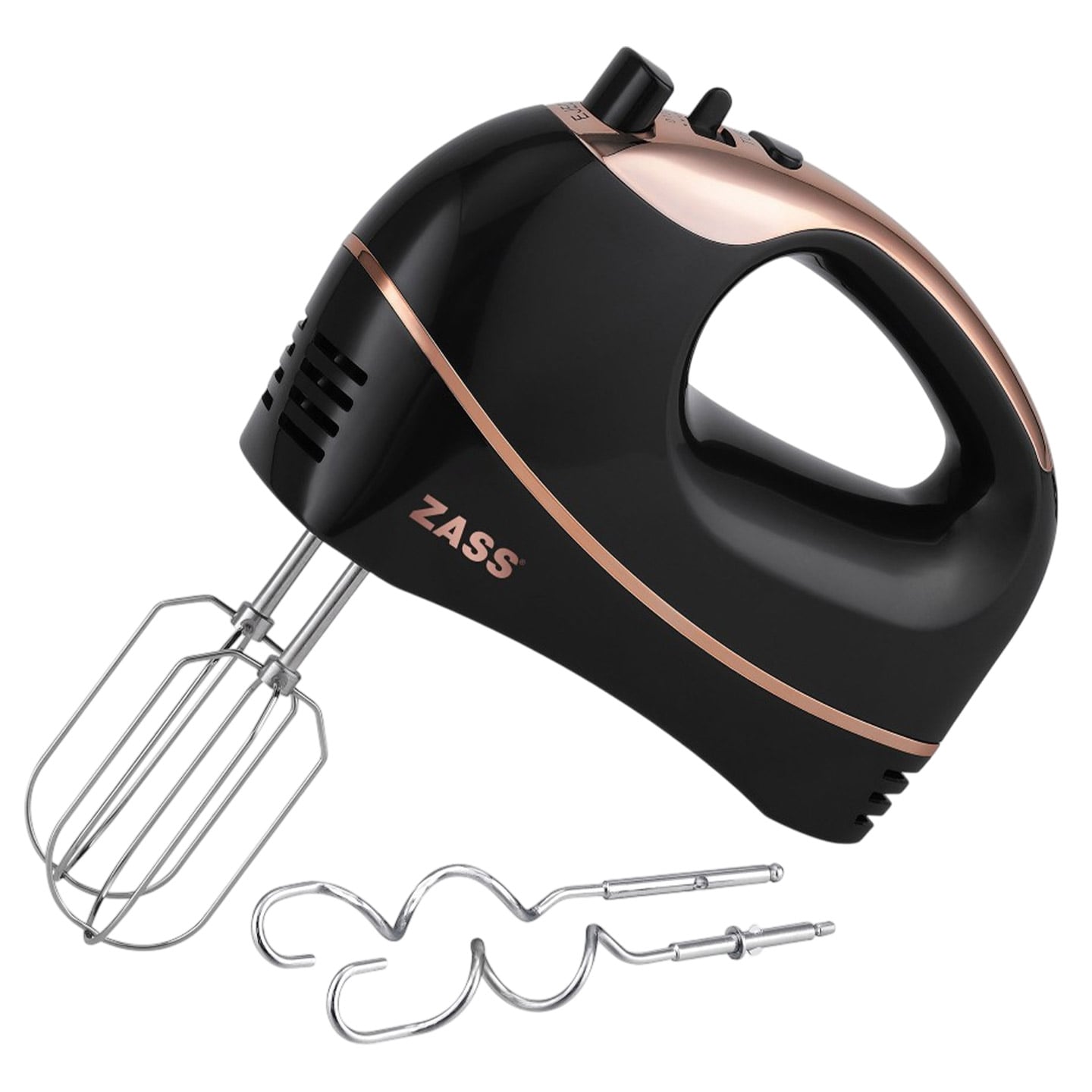 Mixer de mână Zass ZHM 20, 5 viteze, 300 W, negru