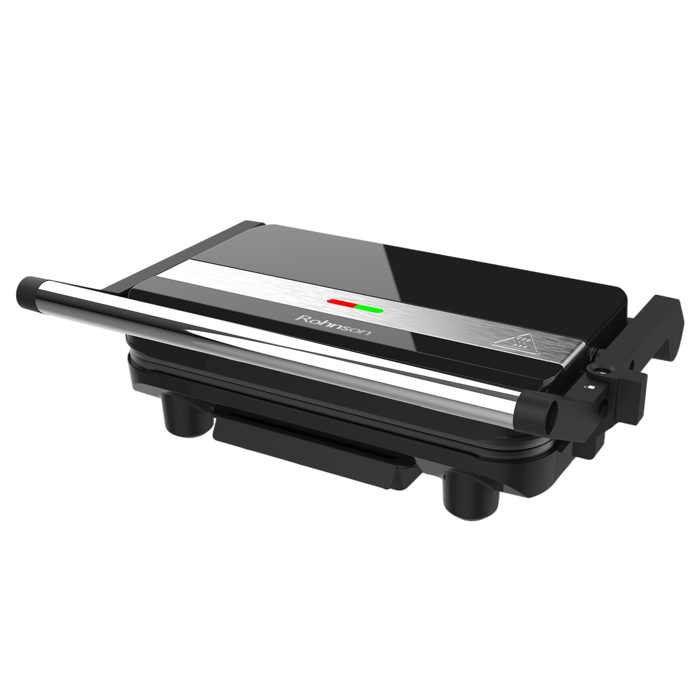 Sandwich maker Rohnson R-2118, placi 23 x 14.5cm, 1000 W, negru / argintiu