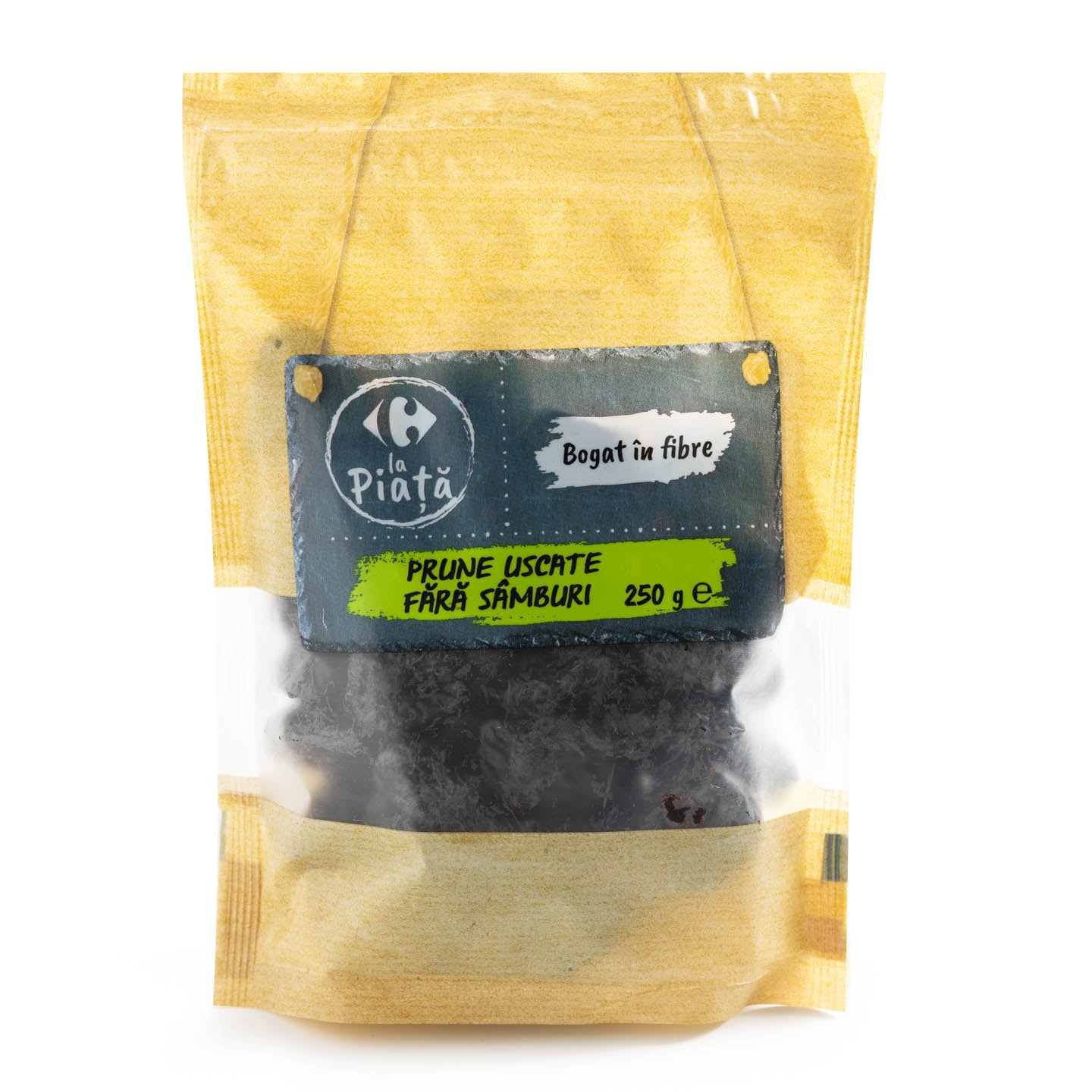 Prune deshidratate, fără sâmburi Carrefour La Piață 250g, calitatea I