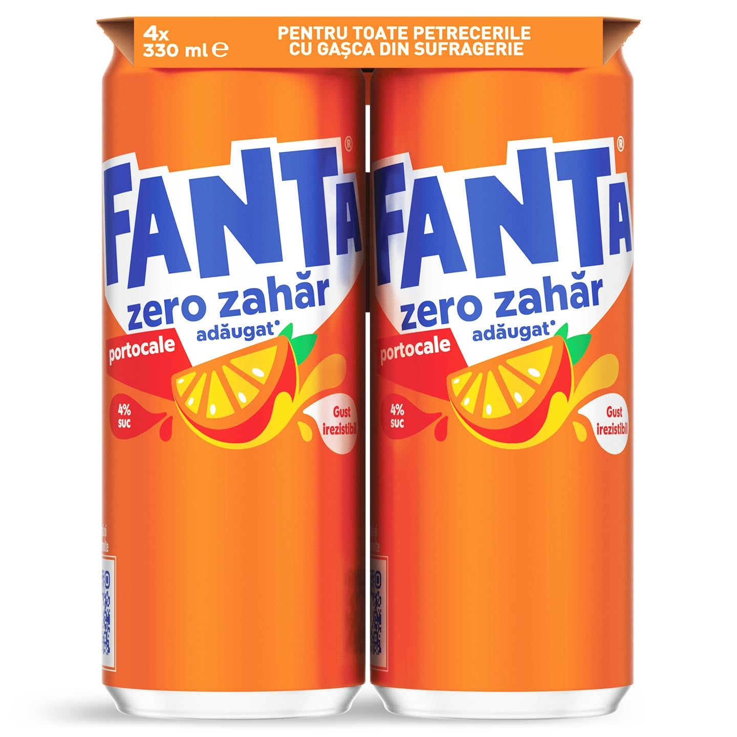  Băutură carbogazoasă Fanta Zero Portocale 4x0.33L