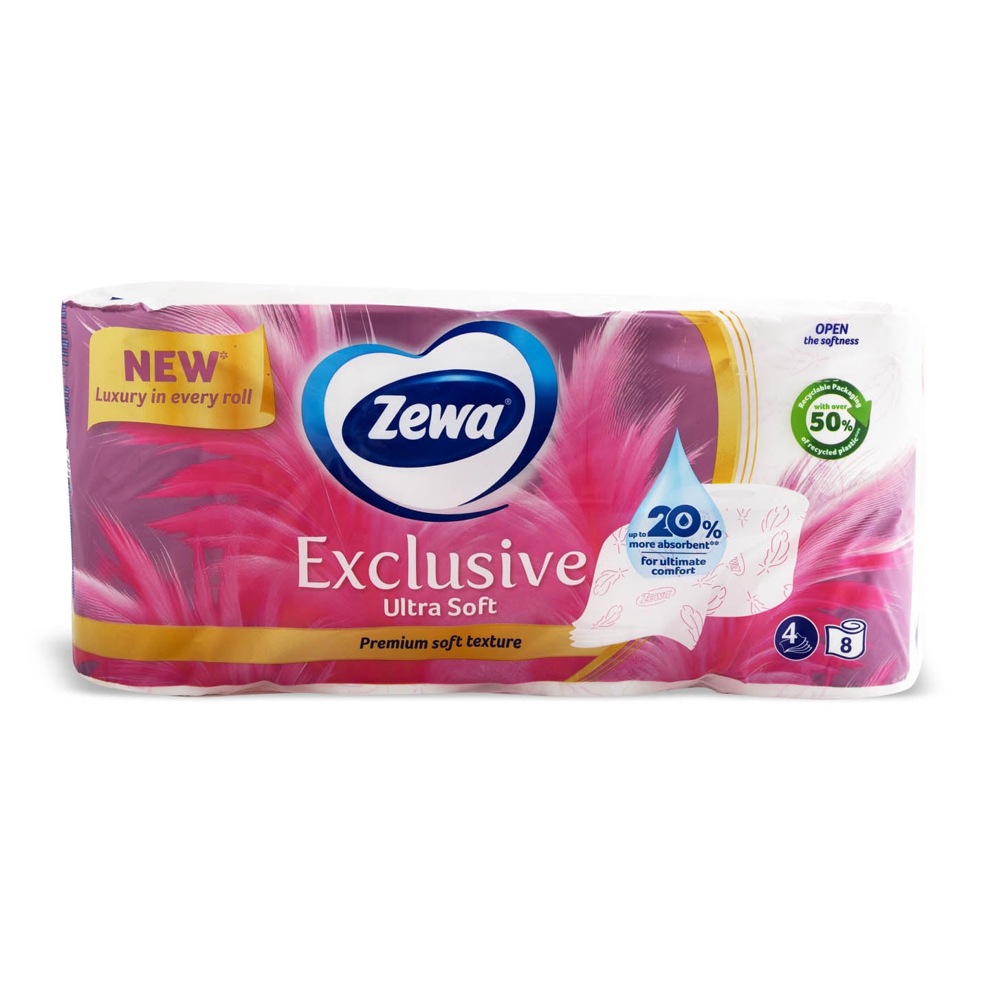 Hârtie igienică Zewa Exclusive Ultra Soft / Almond Milk 4 straturi, 8 role