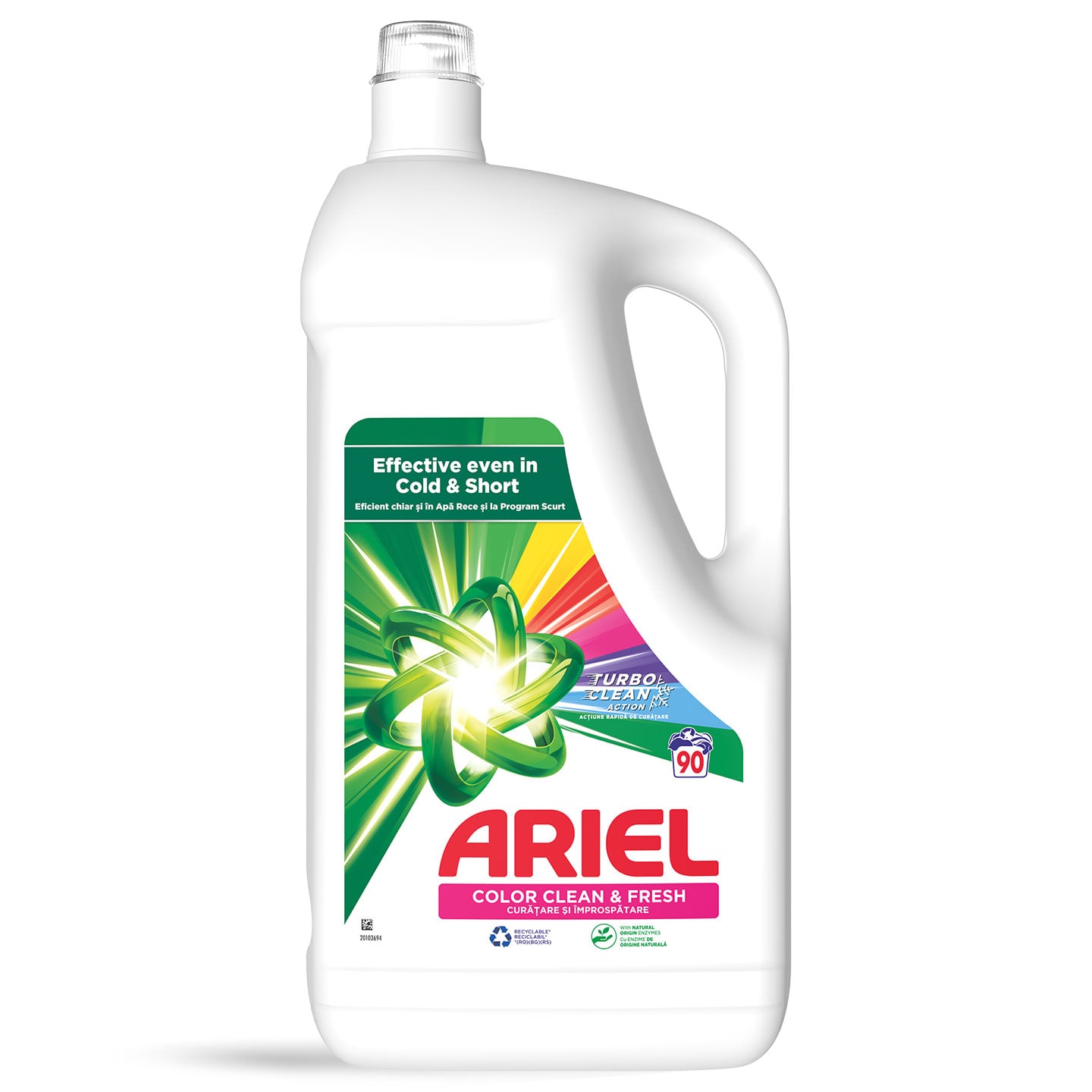 Detergent de rufe lichid Ariel Color / Mountain Sping Clean & Fresh, 90 spălări, 4.5L
